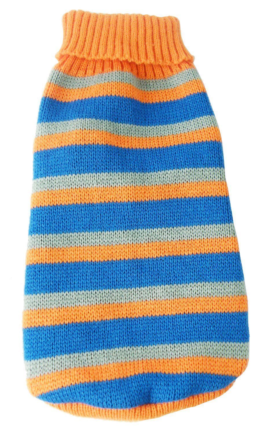 Pet Life ® Heavy Cable Knitted Striped Fashion Designer Polo Dog Sweater - P's One-Stop Shop 