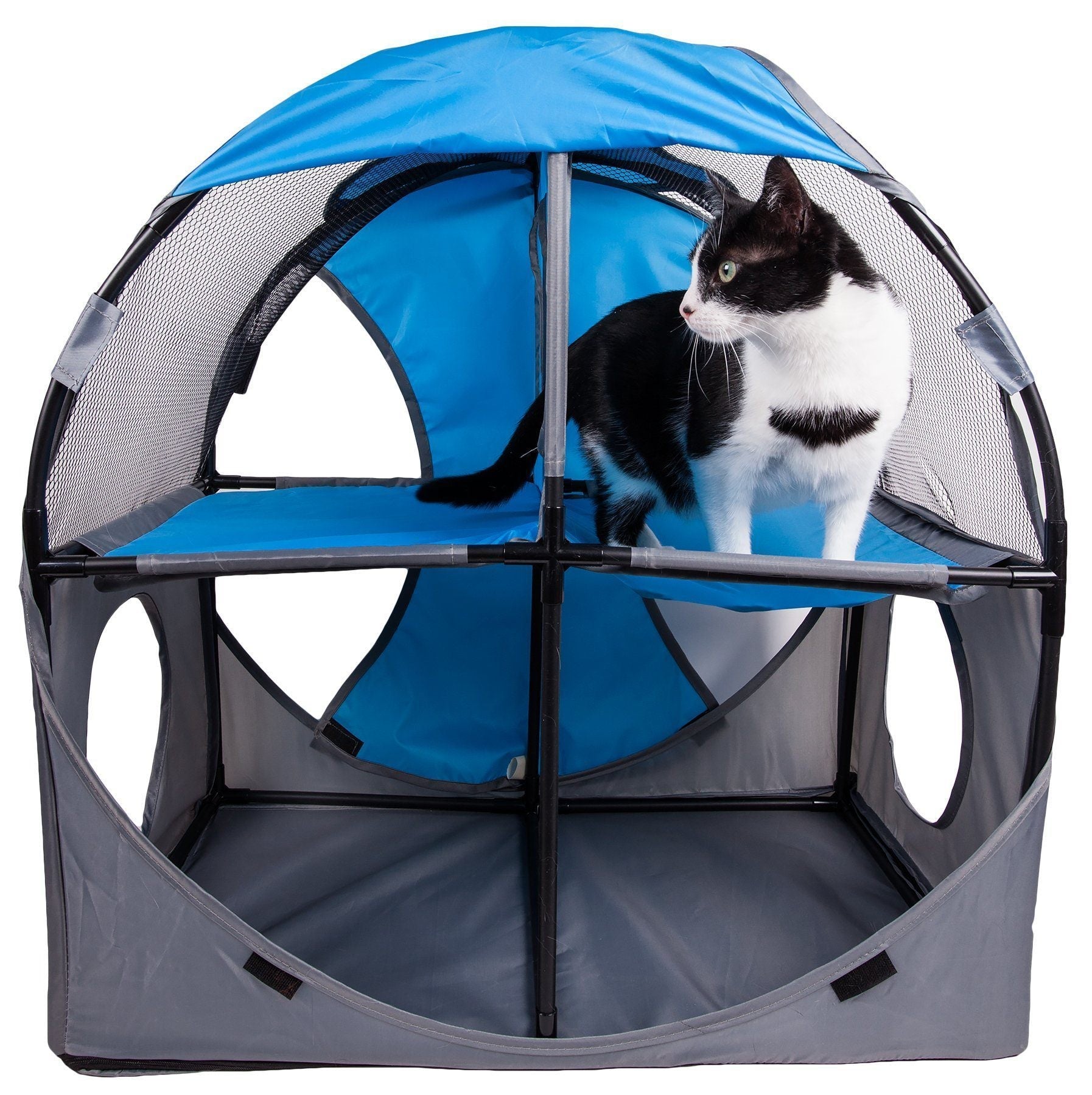 Pet Life ® 'Kitty-Play' Collapsible Travel Interactive Kitty Cat Tree Maze House Lounger Tunnel Lounge - P's One-Stop Shop 