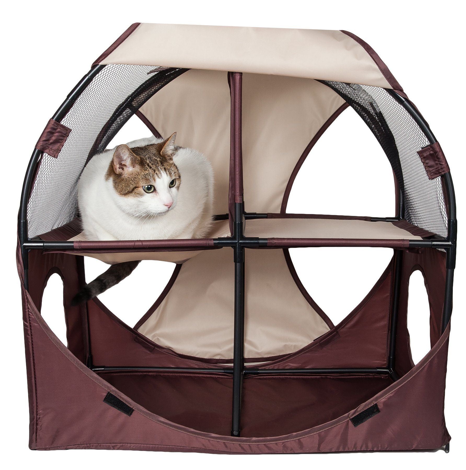 Pet Life ® 'Kitty-Play' Collapsible Travel Interactive Kitty Cat Tree Maze House Lounger Tunnel Lounge - P's One-Stop Shop 