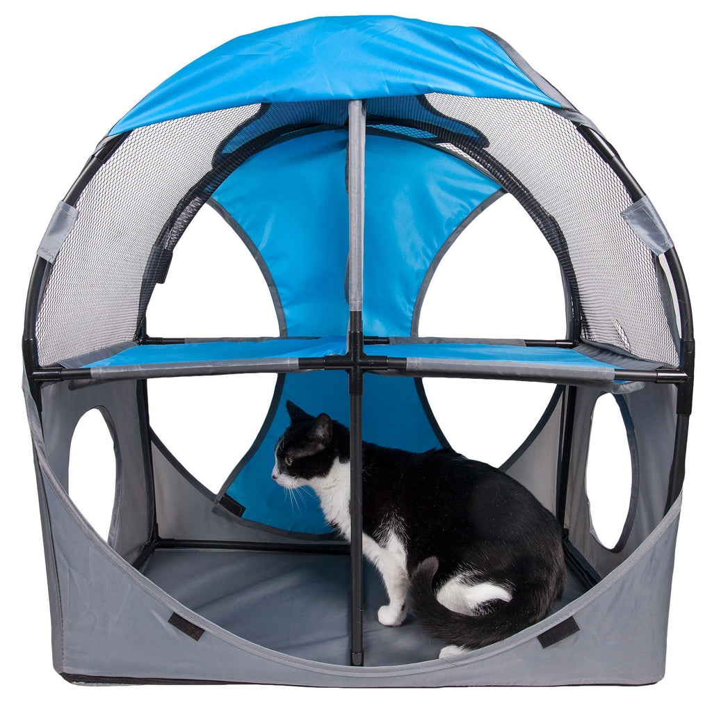 Pet Life ® 'Kitty-Play' Collapsible Travel Interactive Kitty Cat Tree Maze House Lounger Tunnel Lounge - P's One-Stop Shop 