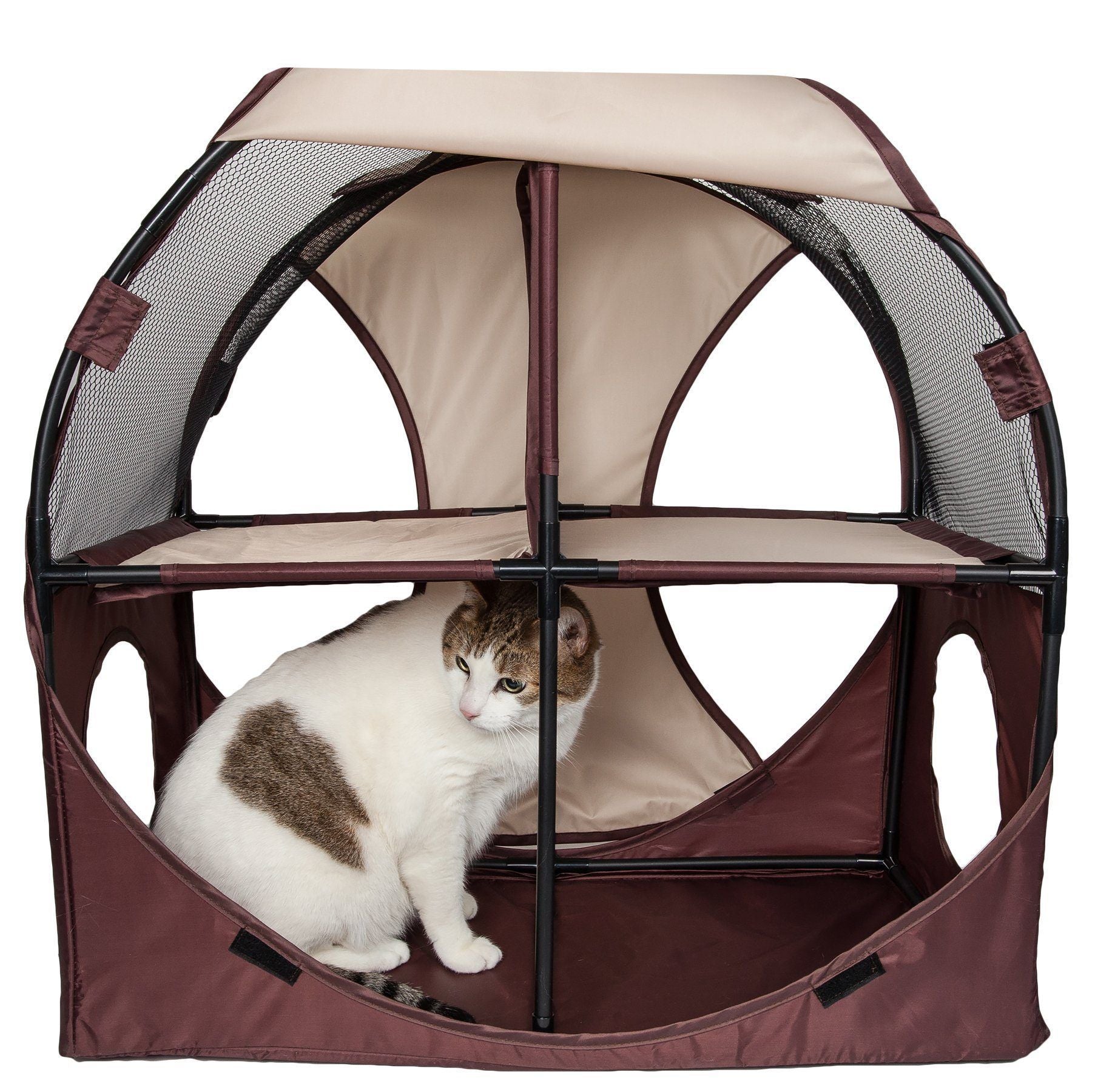 Pet Life ® 'Kitty-Play' Collapsible Travel Interactive Kitty Cat Tree Maze House Lounger Tunnel Lounge - P's One-Stop Shop 