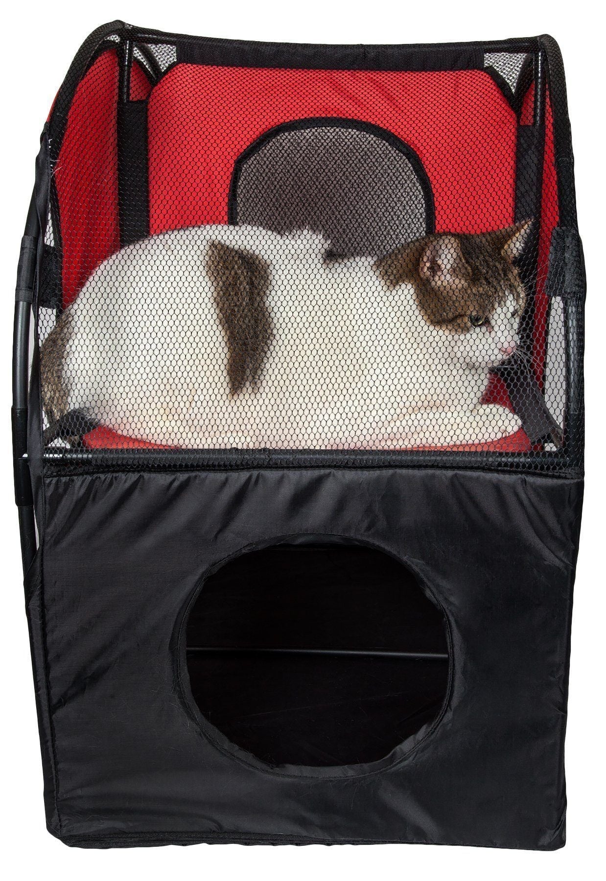 Pet Life ® 'Kitty-Play' Collapsible Travel Interactive Kitty Cat Tree Maze House Lounger Tunnel Lounge - P's One-Stop Shop 