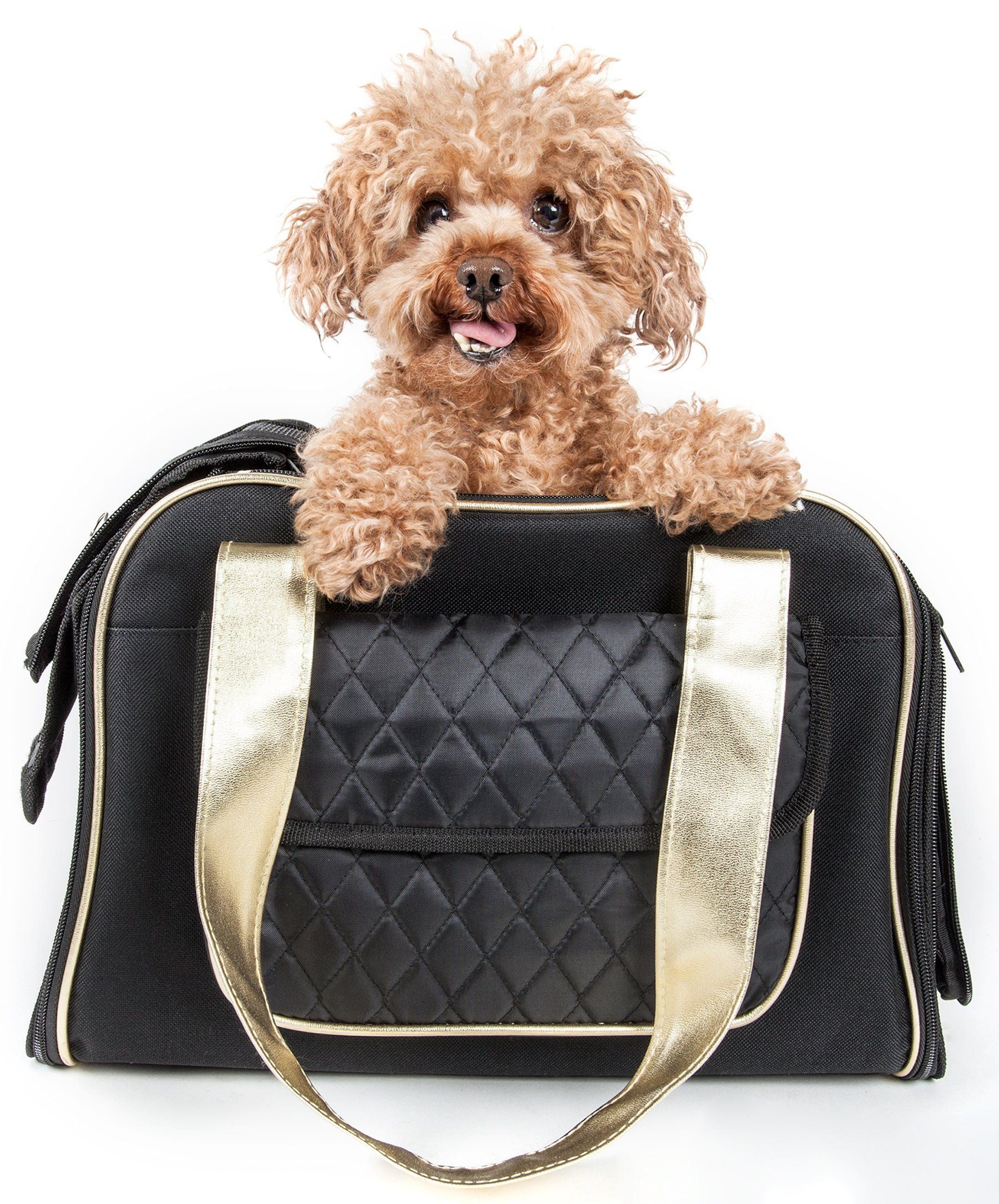 Pet Life ® Mystique Airline Approved Fashion Designer Travel Pet Dog Carrier w/ Pouch - P's One-Stop Shop 