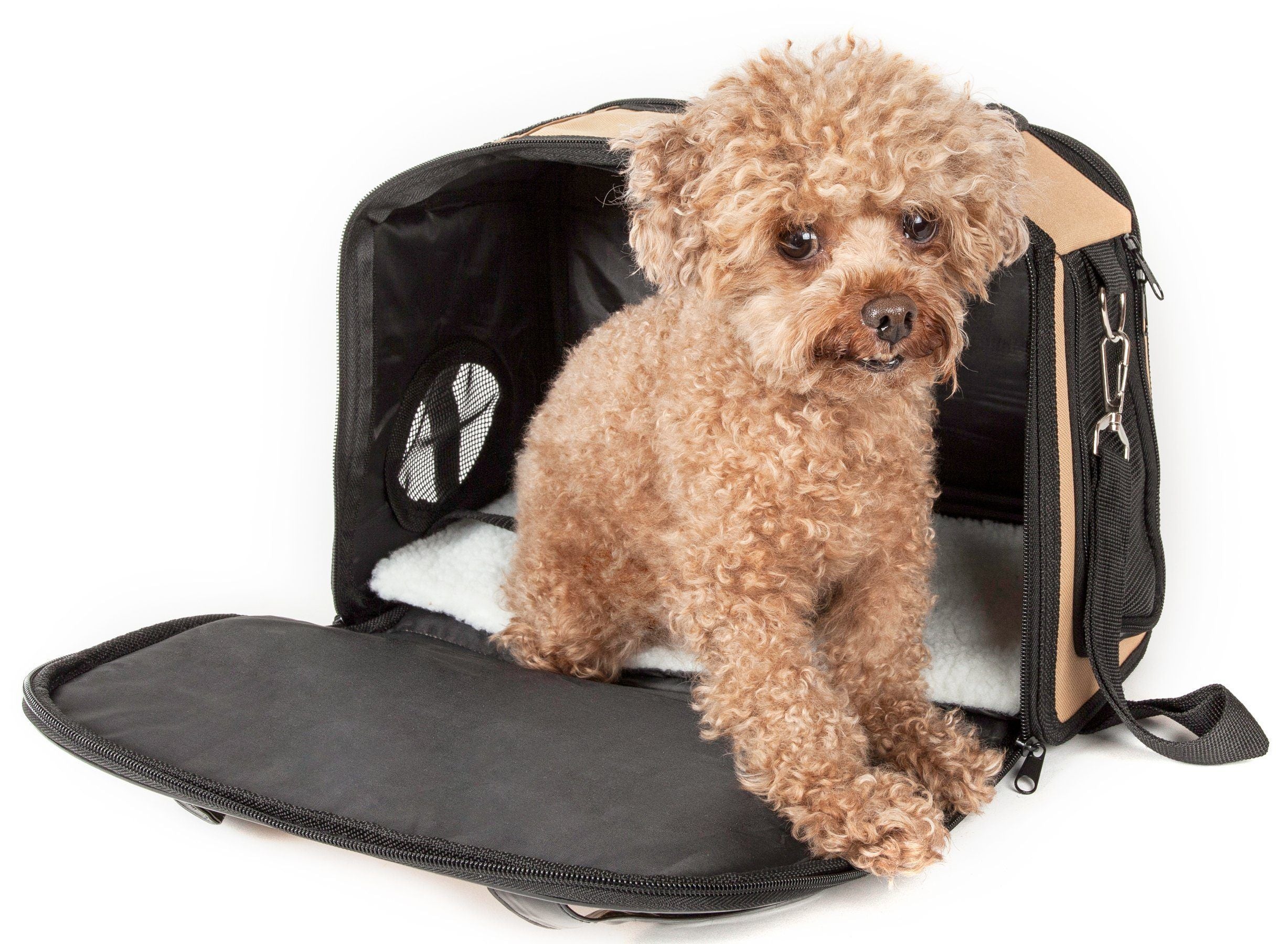 Pet Life ® Mystique Airline Approved Fashion Designer Travel Pet Dog Carrier w/ Pouch - P's One-Stop Shop 