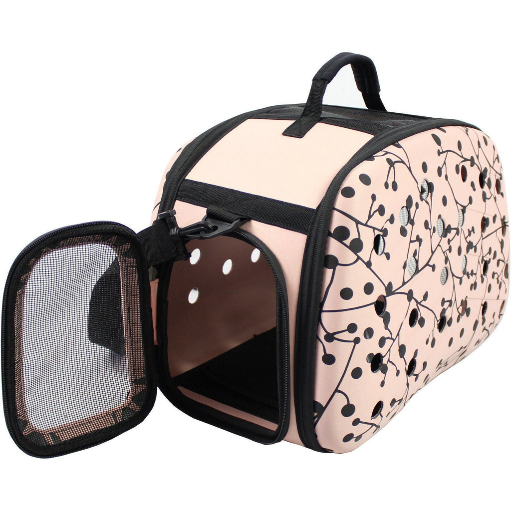 Pet Life ® 'Narrow Shelled' Perforated Lightweight Collapsible Military Grade Fashion Designer Travel Pet Dog Carrier Crate - P's One-Stop Shop 