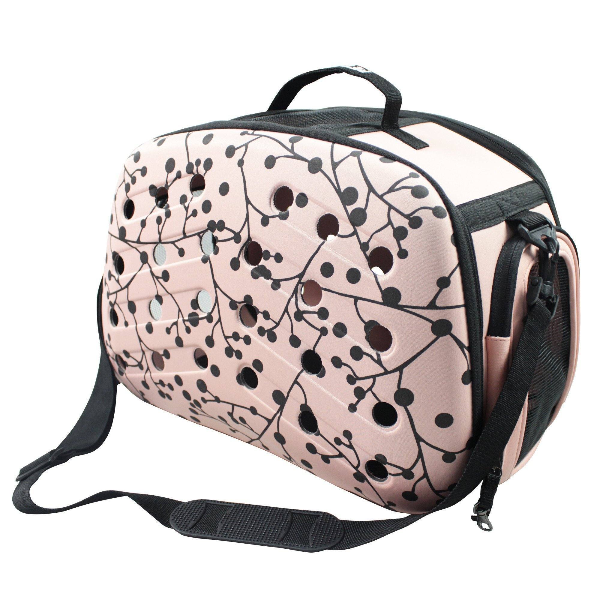 Pet Life ® 'Narrow Shelled' Perforated Lightweight Collapsible Military Grade Fashion Designer Travel Pet Dog Carrier Crate - P's One-Stop Shop 