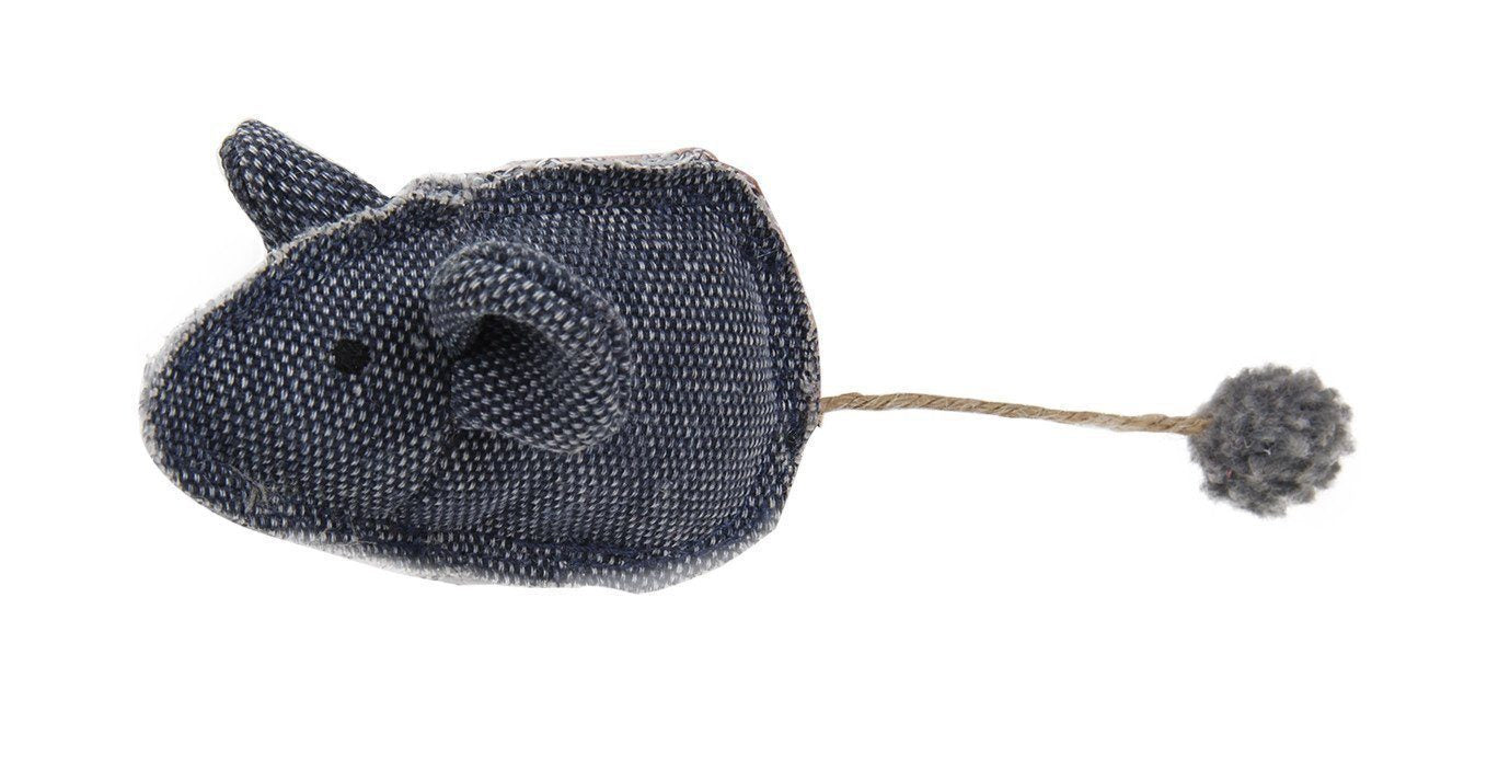 Pet Life ® 'Pompom Tailed' Durable Cat and Mouse Plush Cat Toy - P's One-Stop Shop 