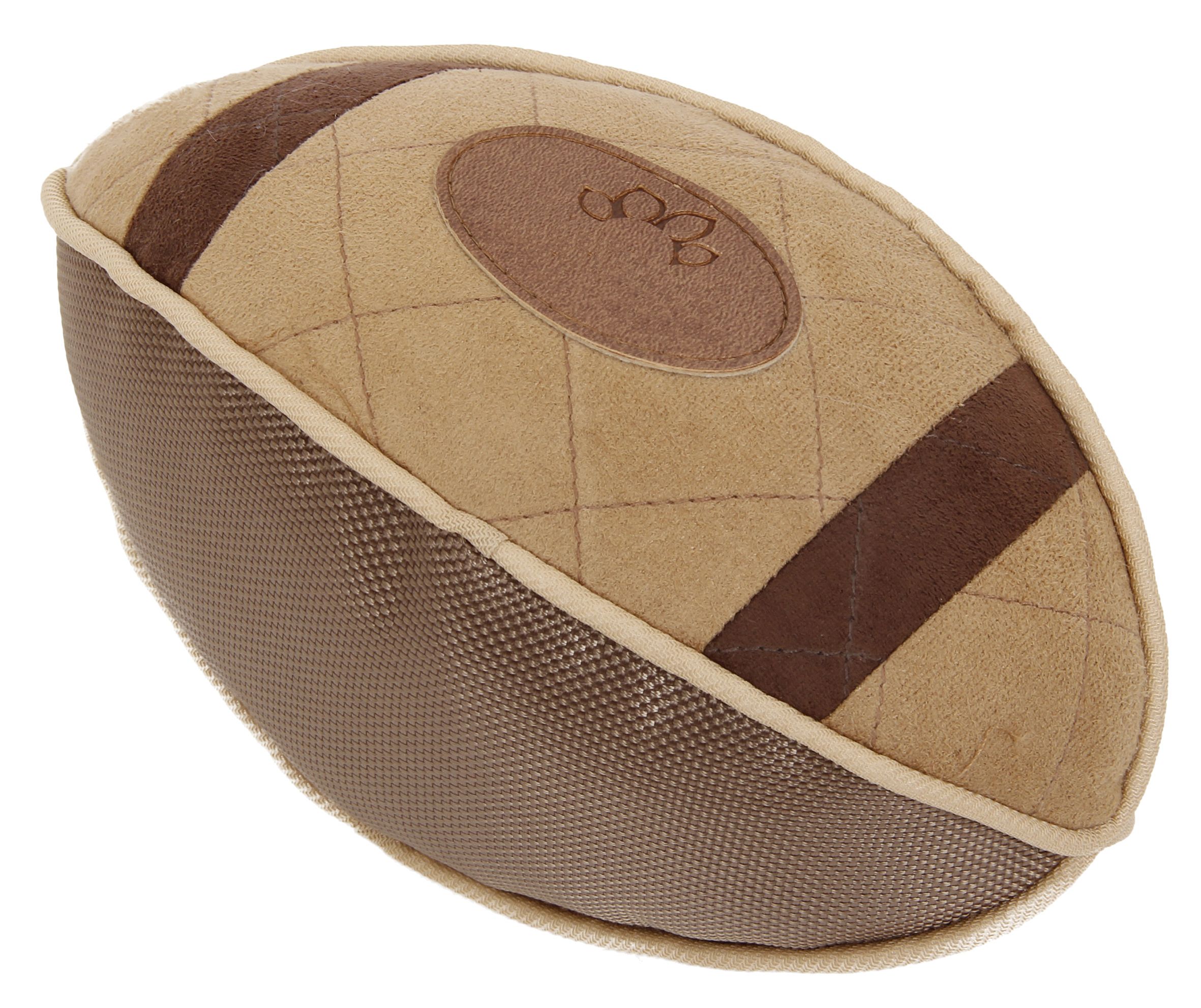 Pet Life ® 'Pugskin' Durable Oxford Nylon and Mesh Plush Squeaky Football Dog Toy - P's One-Stop Shop 