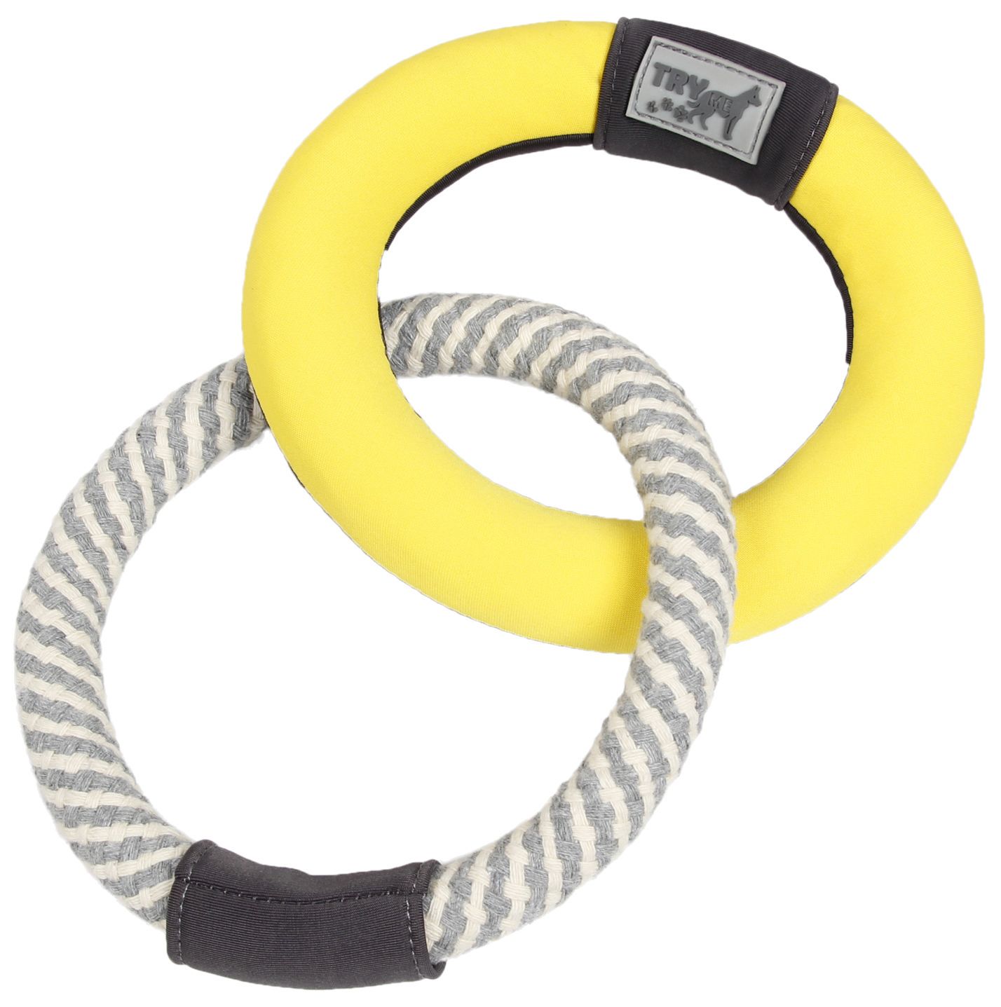 Pet Life ® 'Ring Toss' Dual-Connecting Jute Rope and Floating Ring Dog Toy - P's One-Stop Shop 