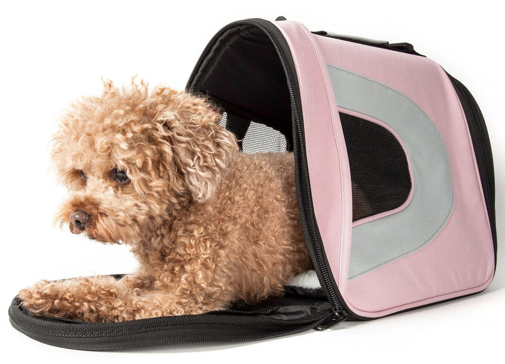 Pet Life ® Sporty Mesh Airline Approved Zippered Folding Collapsible Travel Pet Dog Carrier - P's One-Stop Shop 