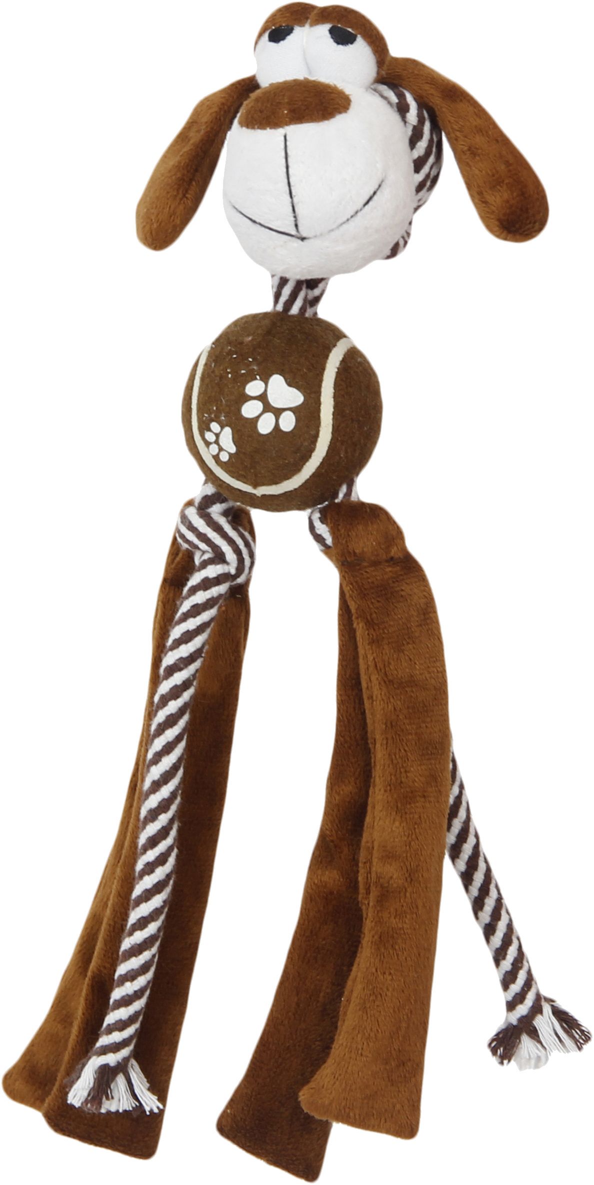 Pet Life ® 'Tennis Pawl' Rope  Squeaker and Crinkle Tennis Dog Toy - P's One-Stop Shop 