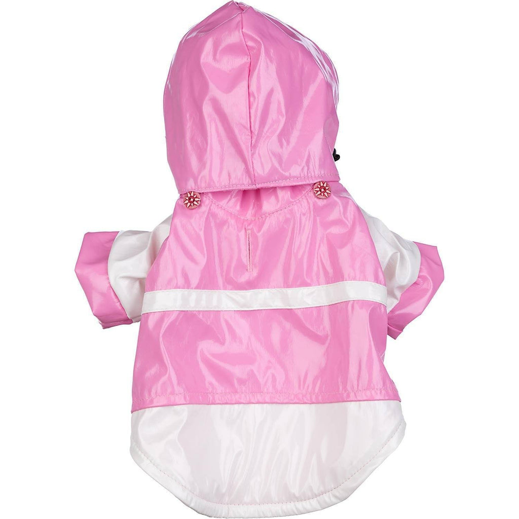 Pet Life ® 'Two-Tone' Waterproof Adjustable Dog Raincoat Jacket w/ Removable Hood - P's One-Stop Shop 