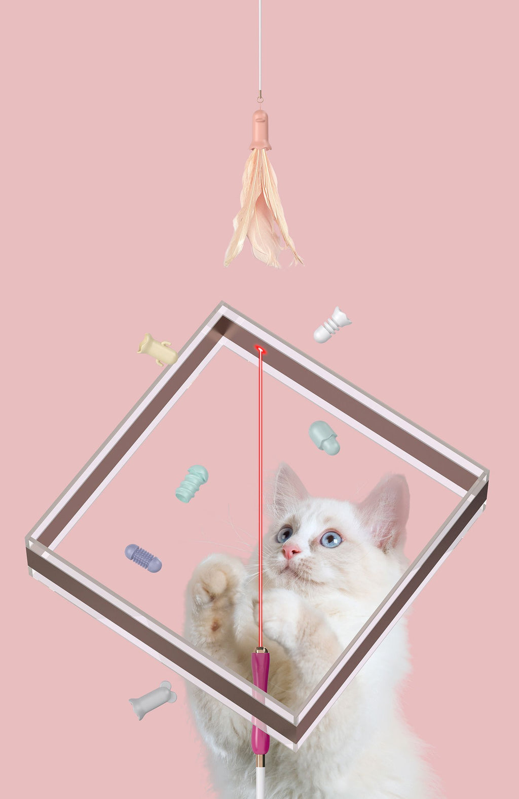 Pet Life ® 'Wander-cat' Customizeable and Extendable 10-in-1 Attachment Laser Cat Teaser - P's One-Stop Shop 