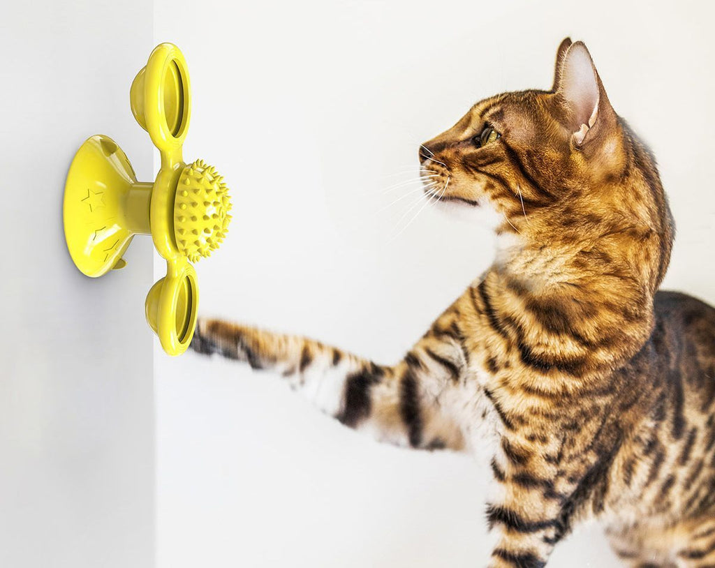 Pet Life ® 'Windmill' Rotating Suction Cup Spinning Cat Toy - P's One-Stop Shop 