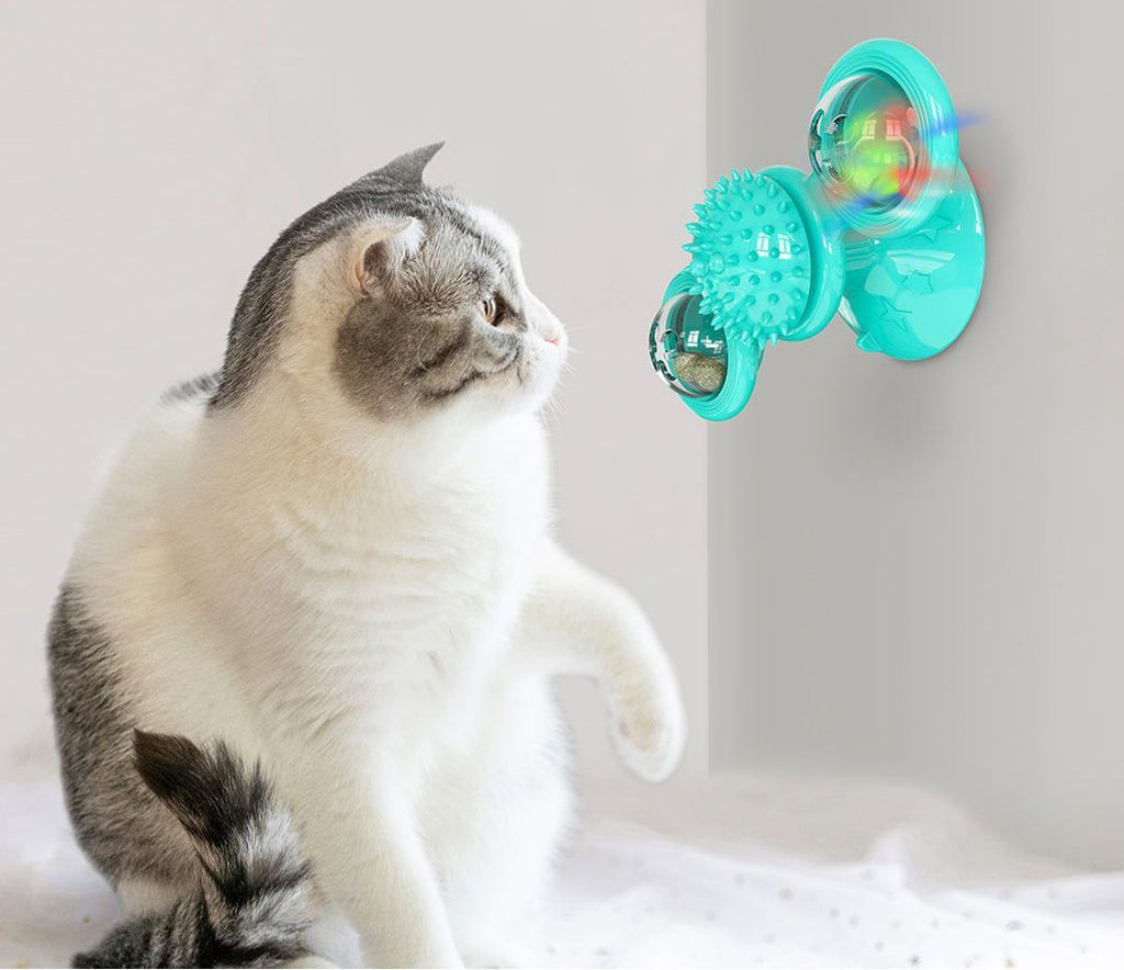 Pet Life ® 'Windmill' Rotating Suction Cup Spinning Cat Toy - P's One-Stop Shop 