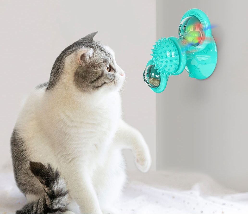 Pet Life ® 'Windmill' Rotating Suction Cup Spinning Cat Toy - P's One-Stop Shop 
