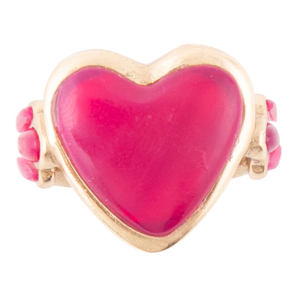 Pink Agate Heart Golden Statement Ring - P's One-Stop Shop 