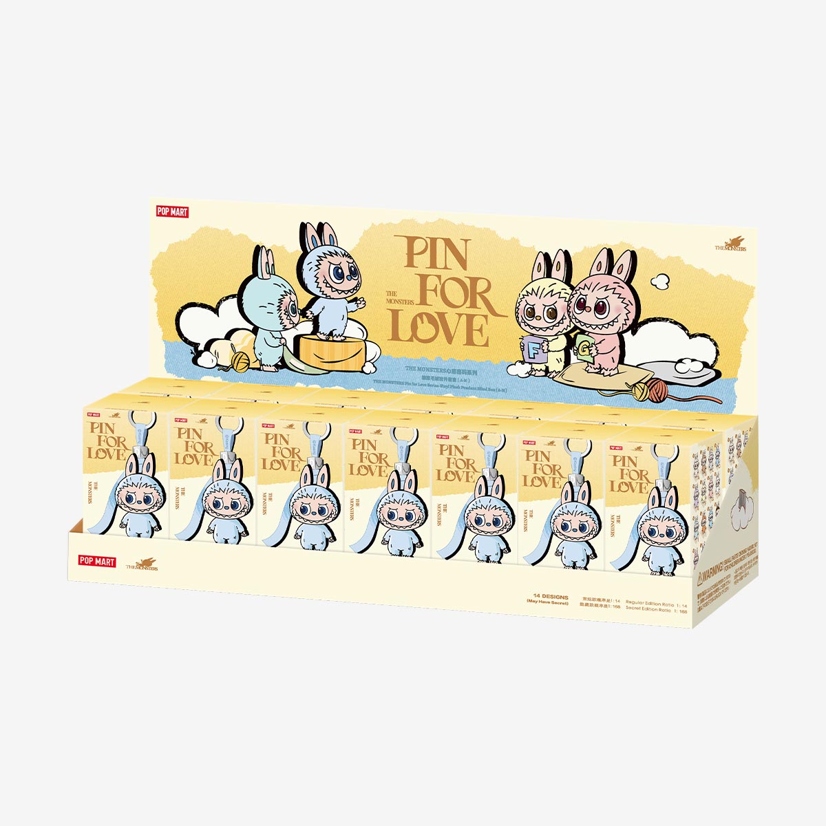 Pop Mart Labubu Pin for Love Series Blind Box (A-M) Yellow - P's One-Stop Shop 