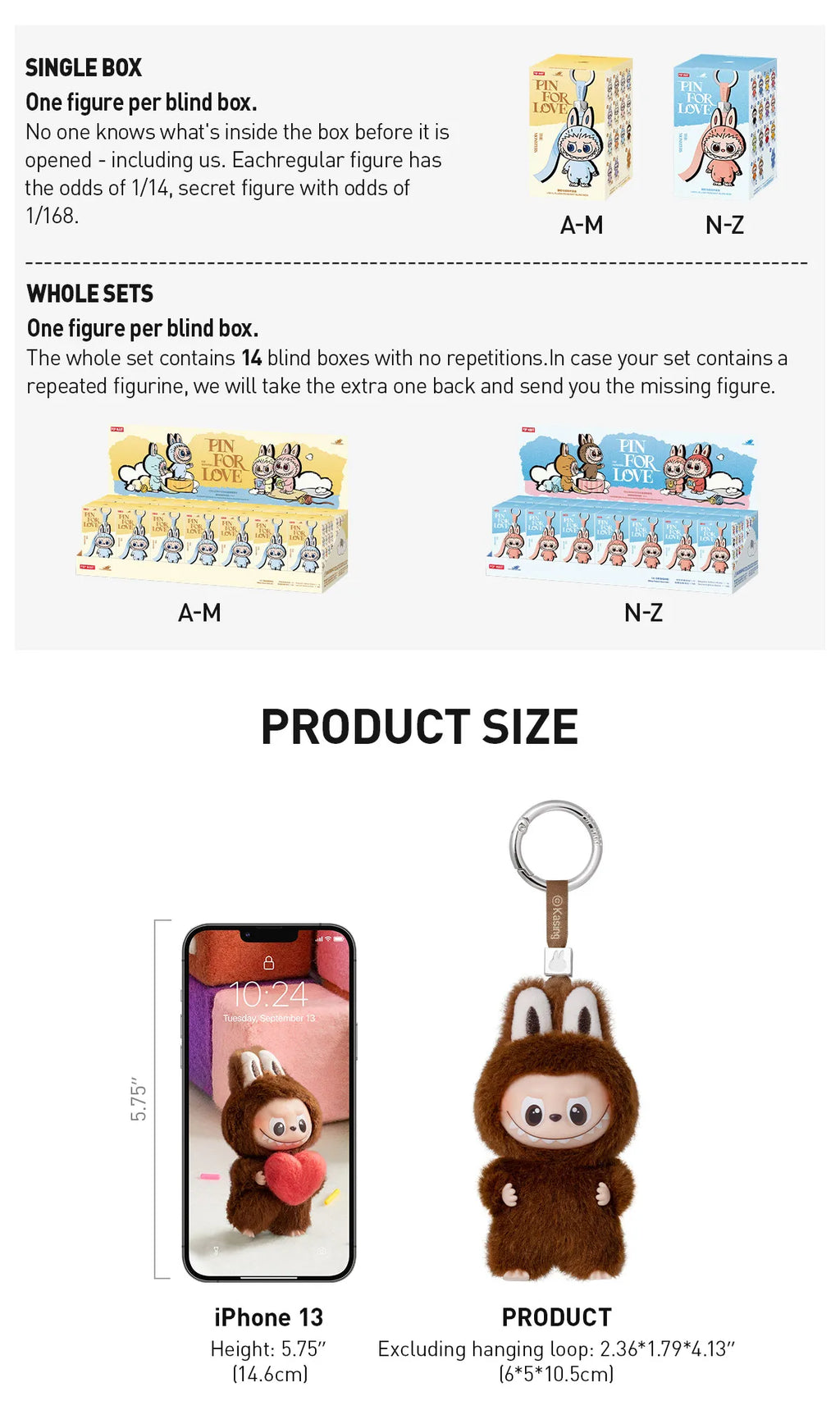 Pop Mart Labubu Pin for Love Series Blind Box (A-M) Yellow - P's One-Stop Shop 