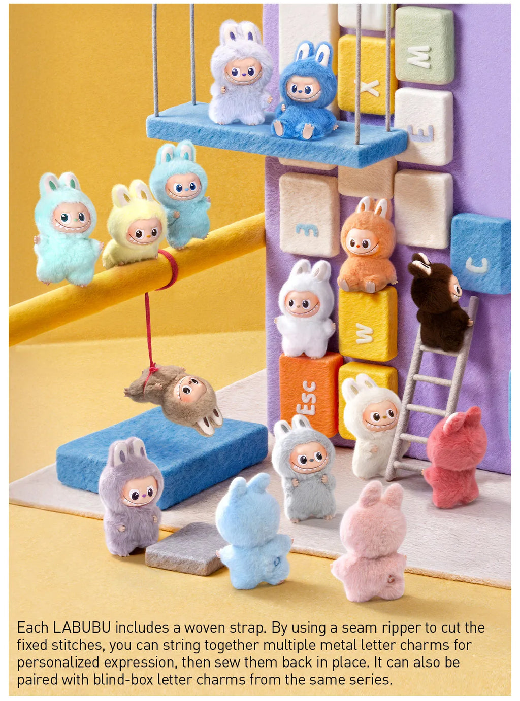 Pop Mart Labubu Pin for Love Series Blind Box (A-M) Yellow - P's One-Stop Shop 