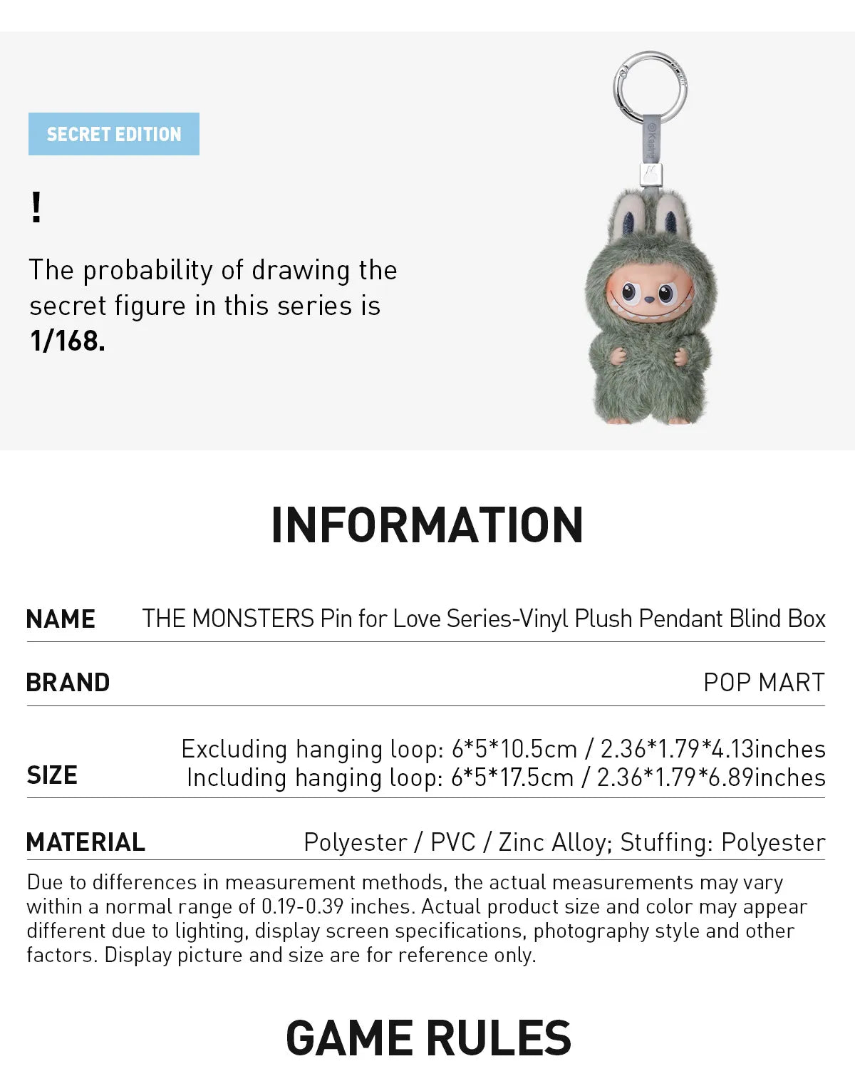 Pop Mart Labubu Pin for Love Series Blind Box (N-Z) Blue - P's One-Stop Shop 