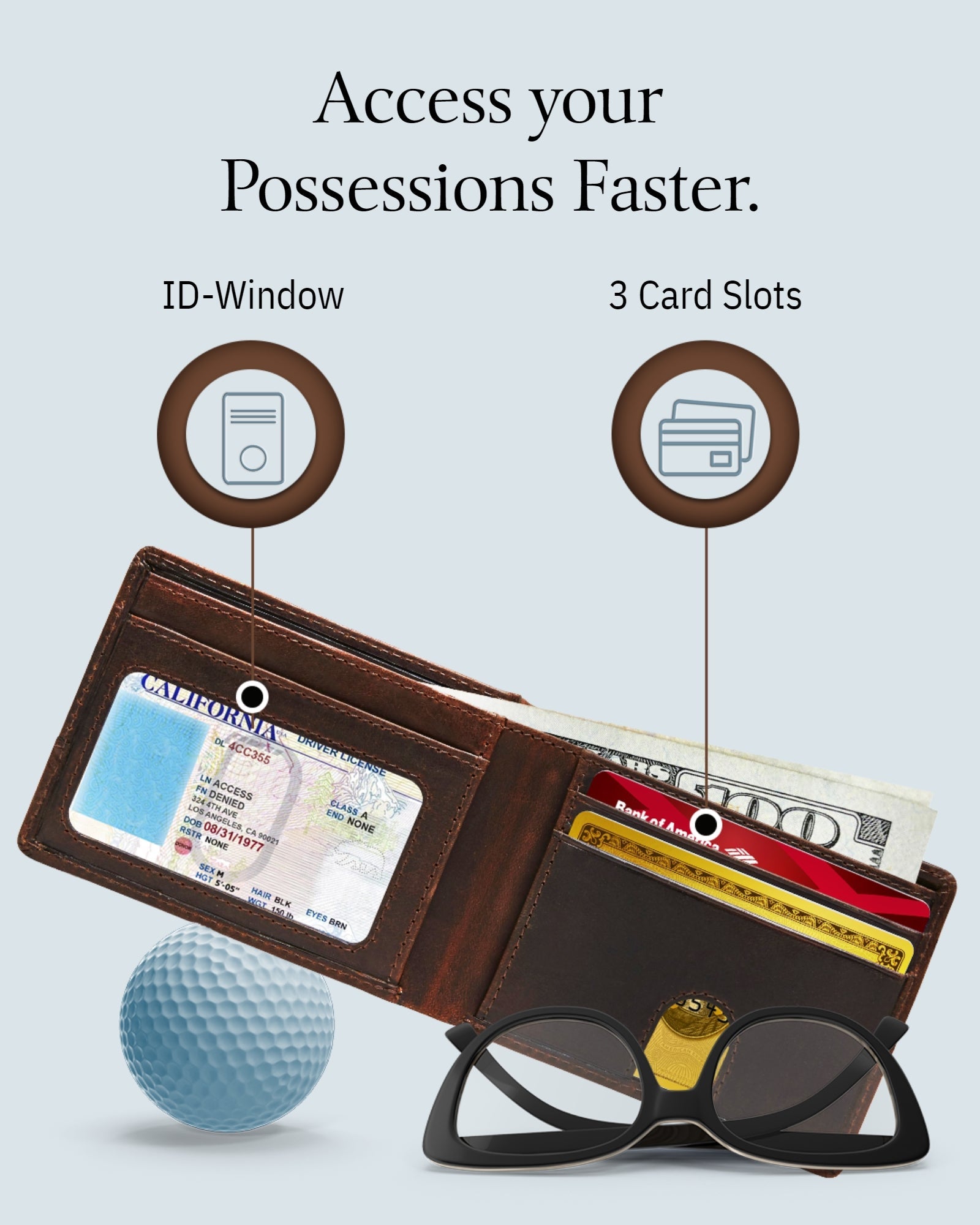 Pull Strap Bifold Wallet - P's One-Stop Shop 