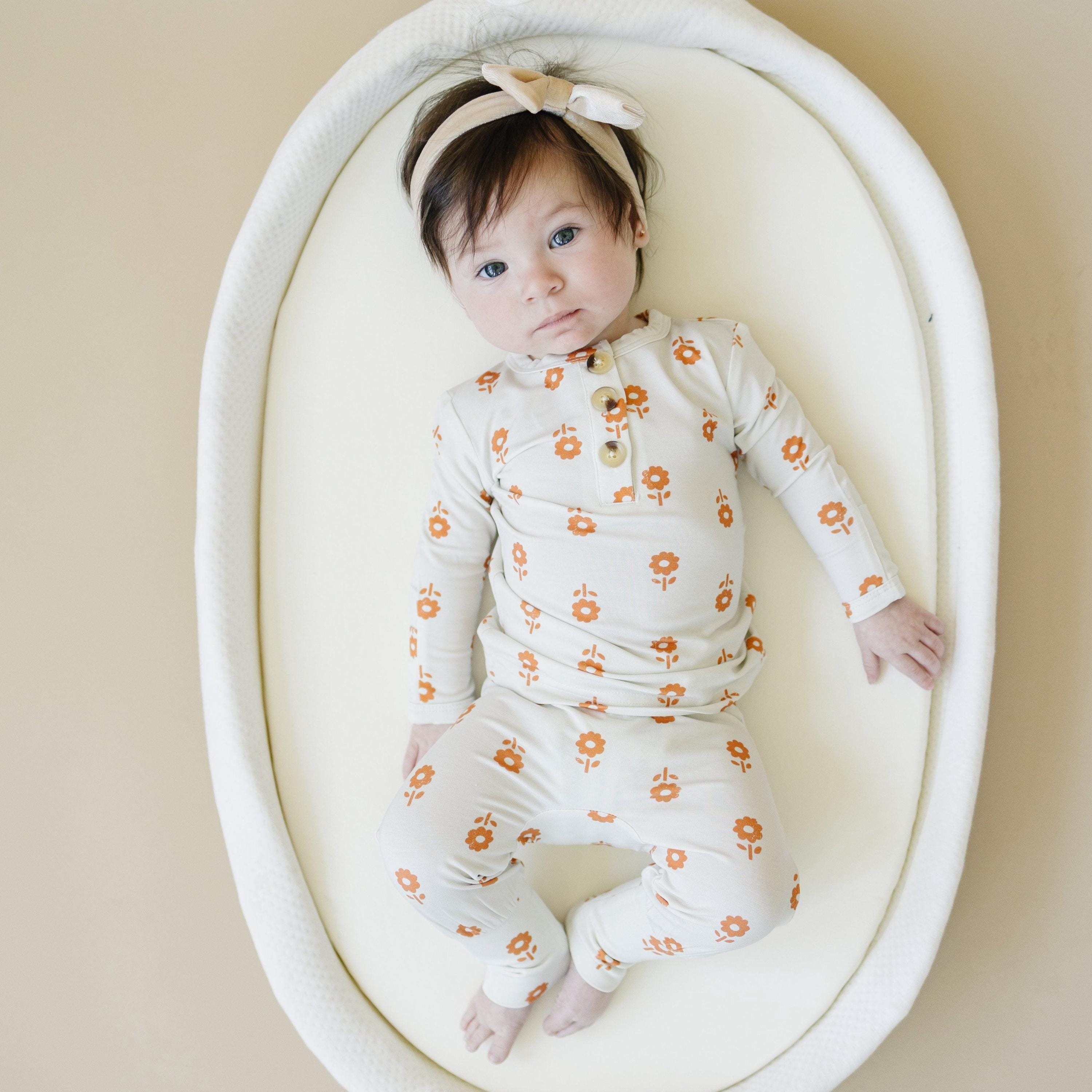 Pumpkin Posie Bamboo Pajamas: Fall Baby & Toddler PJs - P's One-Stop Shop 