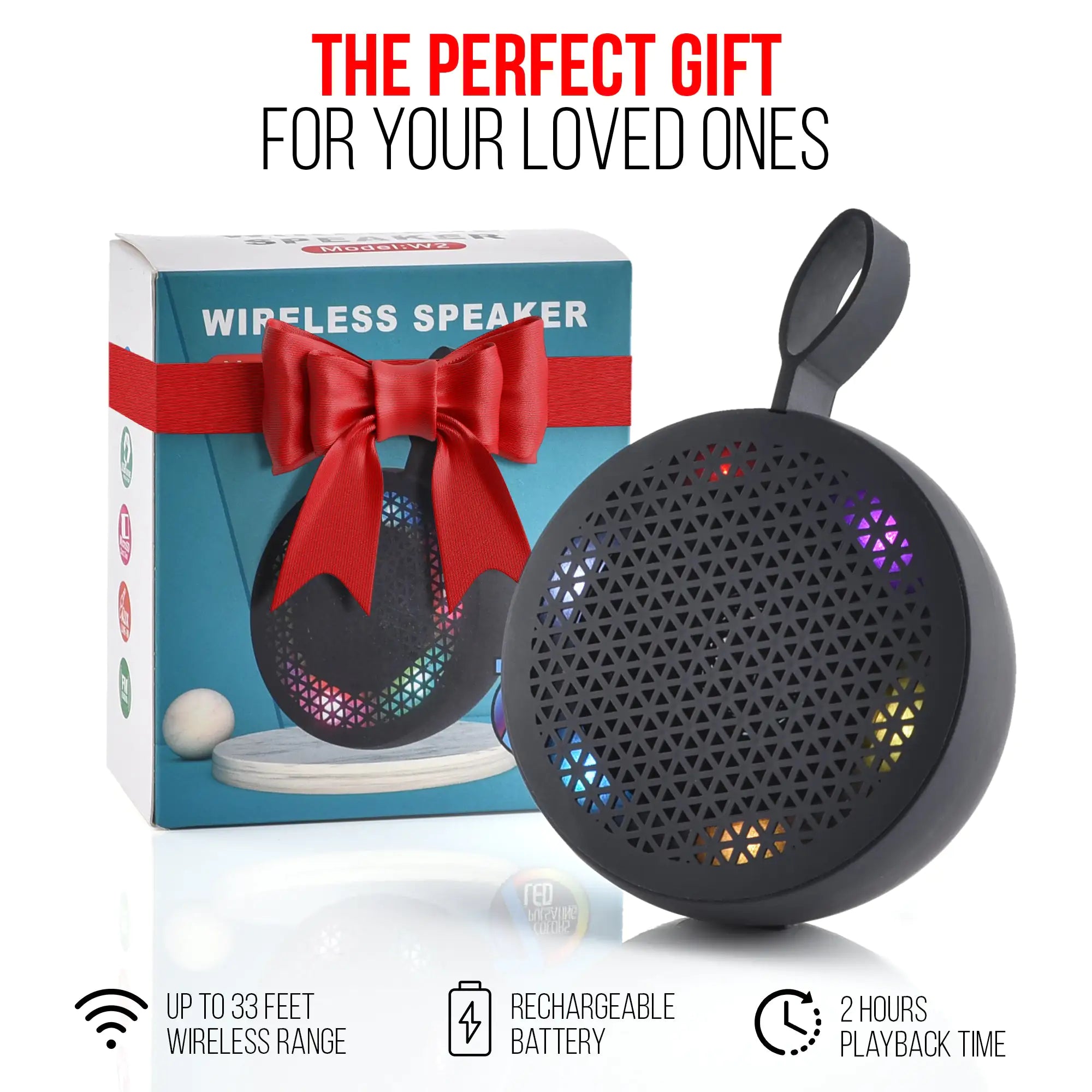 RISEBASS Water Resistant Bluetooth Shower Speaker, Handsfree Portable Speakerphone Control Buttons with LED Light, True Wireless Stereo for Bathroom, Kitchen, Hiking, Kayak, Beach, Gifts - P's One-Stop Shop 