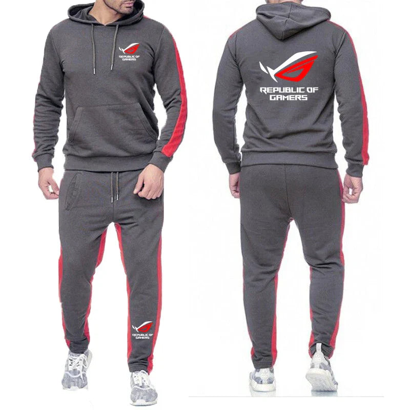 ROG Men's Fleece Tracksuit: Solid Color Jogger Set - P's One-Stop Shop 