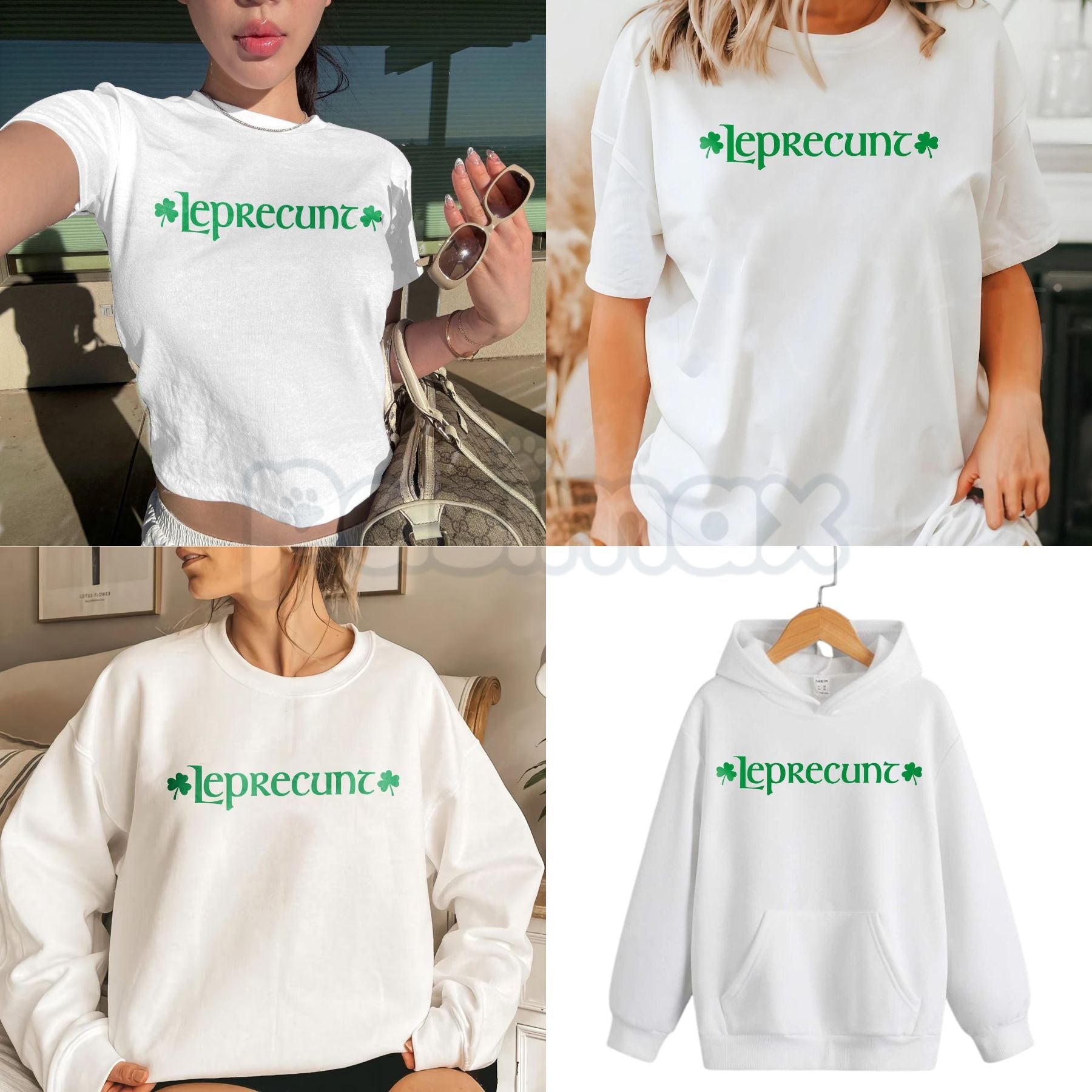 Retro Leprecunt Women's Baby Tee – Vintage 70s St. Patrick's Day T-Shirt & Sarcastic Irish Crop Top - P's One-Stop Shop 