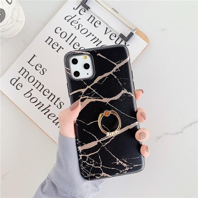 Ring Stand Marble iPhone Case - P's One-Stop Shop 