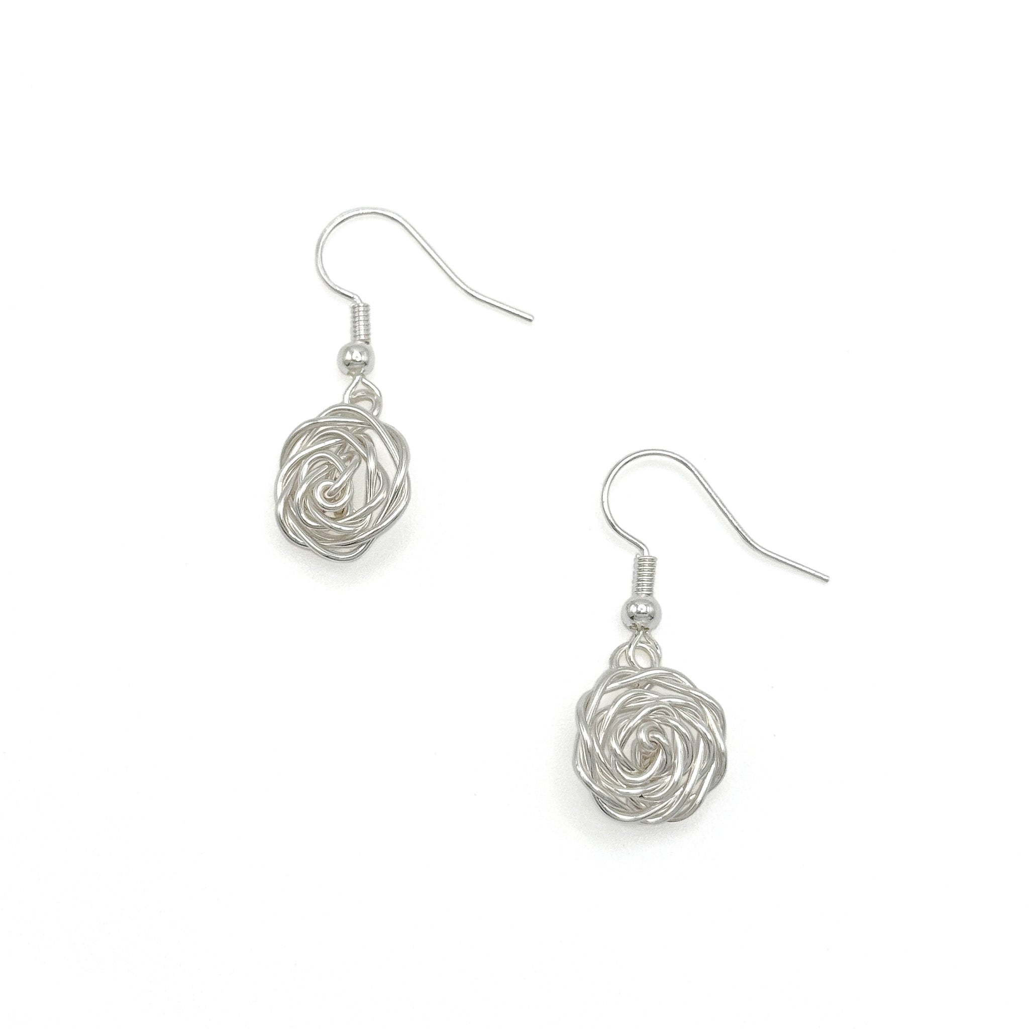 Rosette silver earrings - P's One-Stop Shop 
