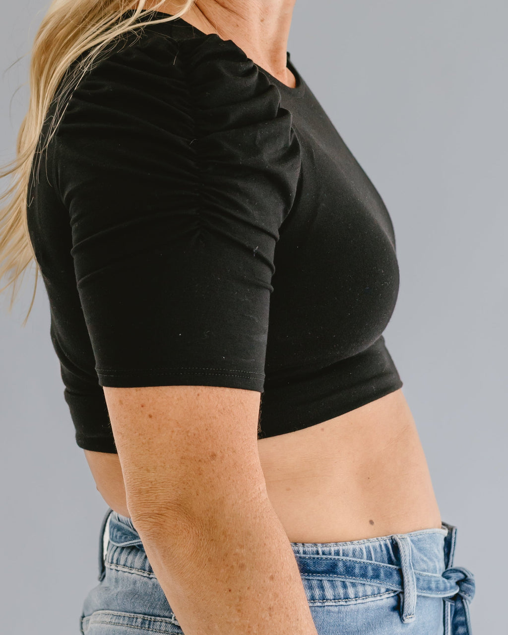 Ruched Sleeve Halftee - P's One-Stop Shop 
