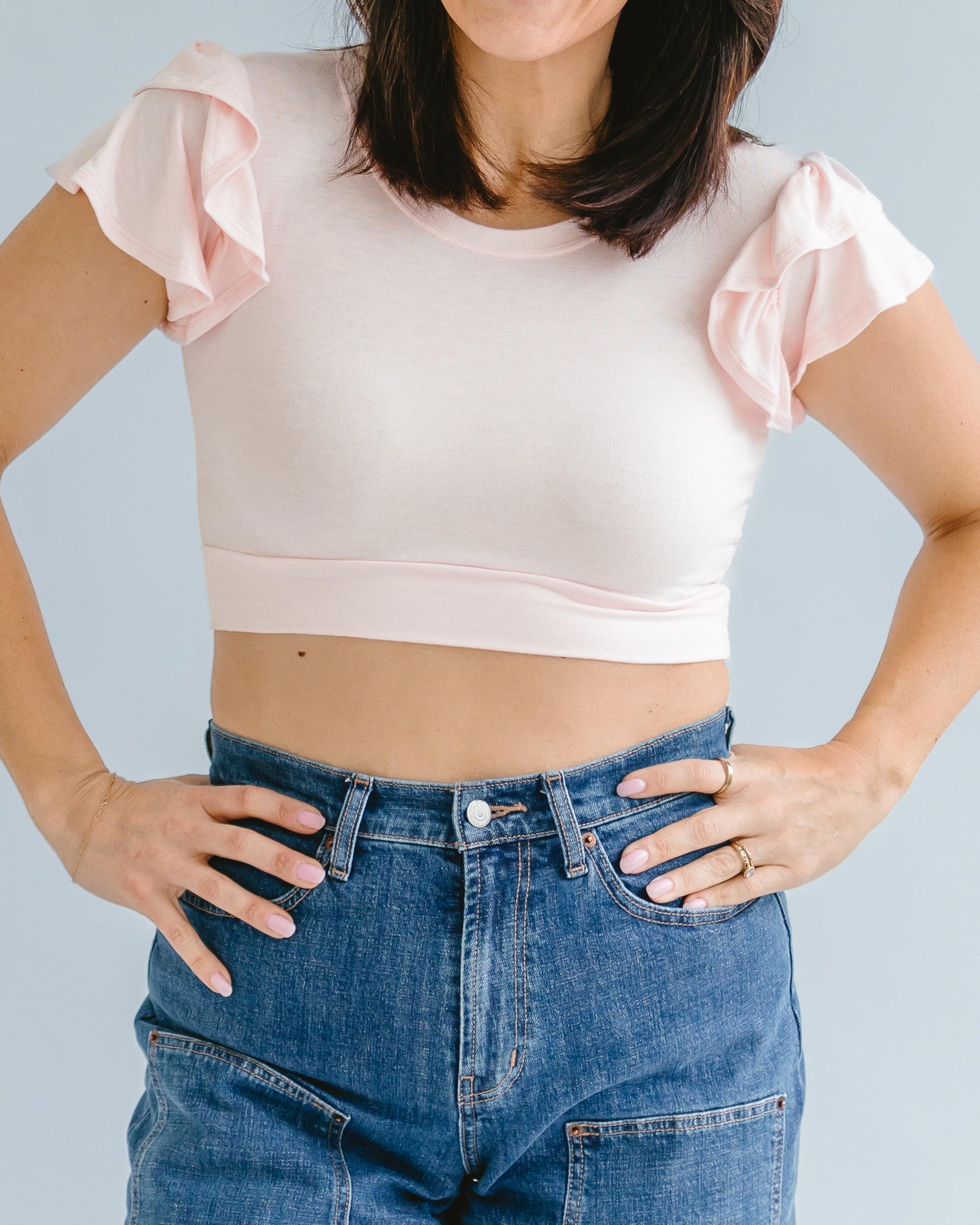 Ruffle Sleeve Halftee - P's One-Stop Shop 