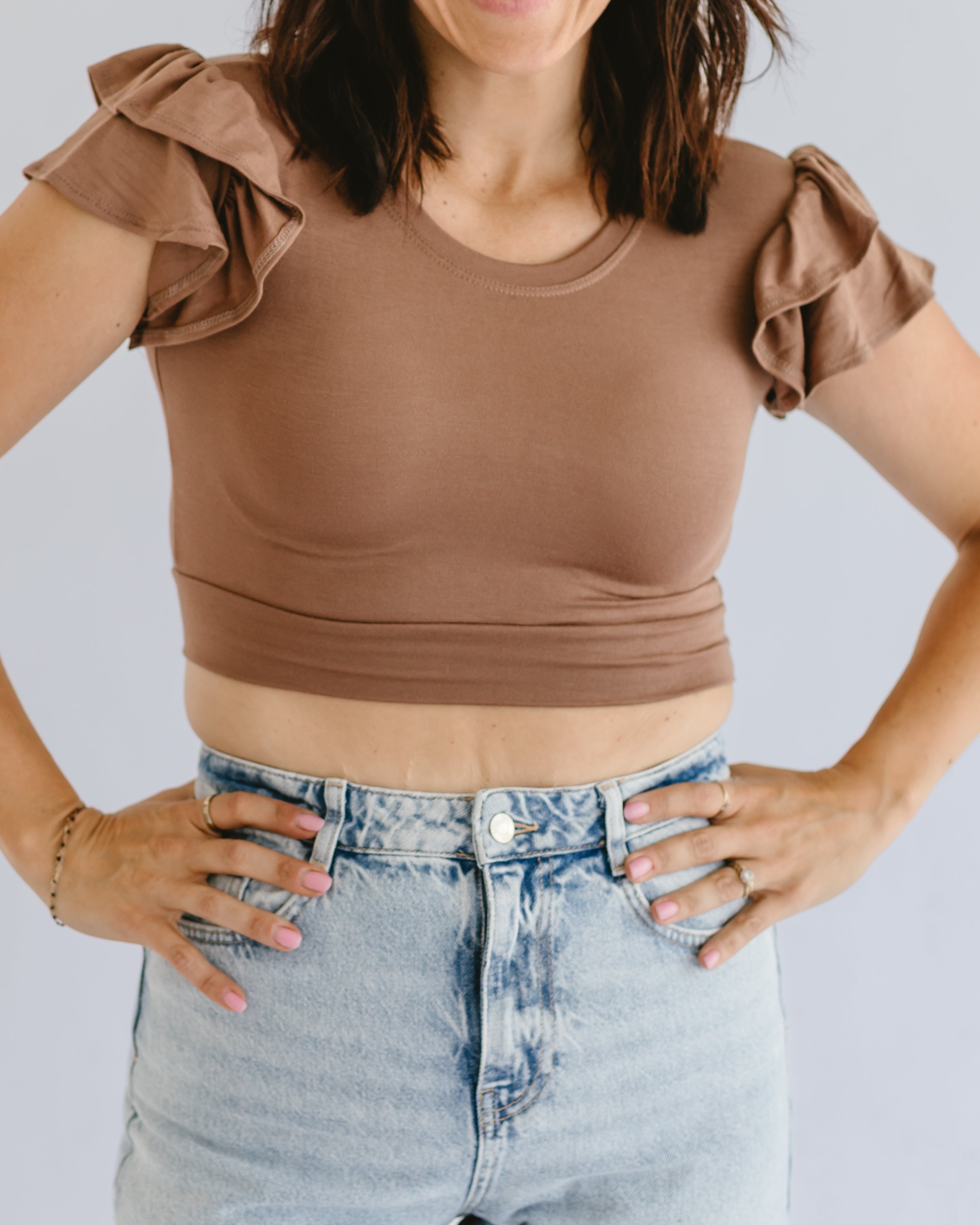 Ruffle Sleeve Halftee - P's One-Stop Shop 