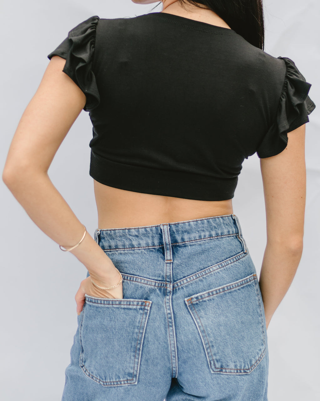 Ruffle Sleeve Halftee - P's One-Stop Shop 
