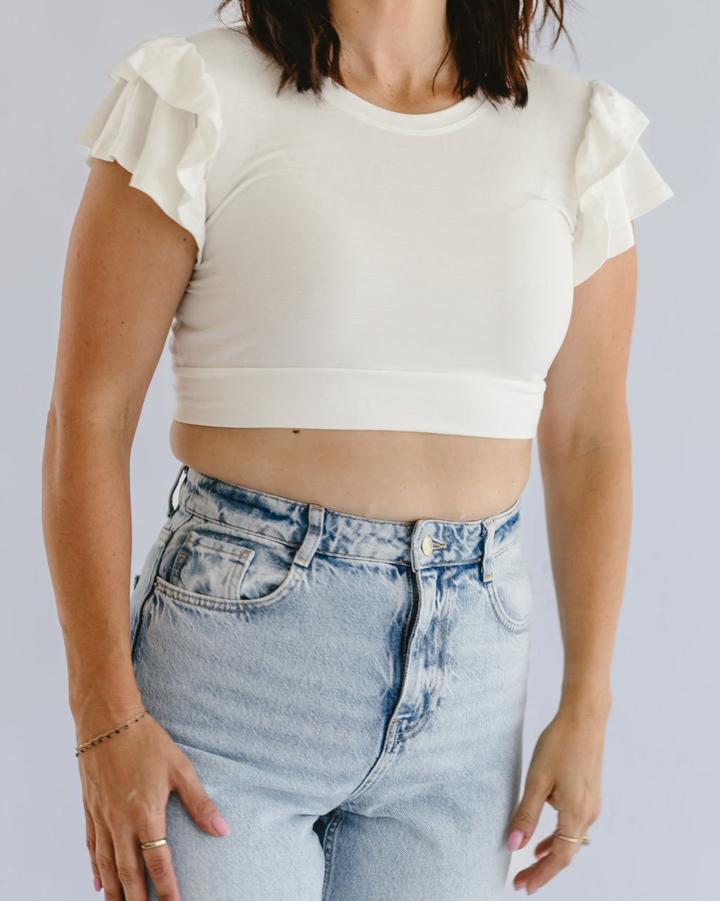 Ruffle Sleeve Halftee - P's One-Stop Shop 