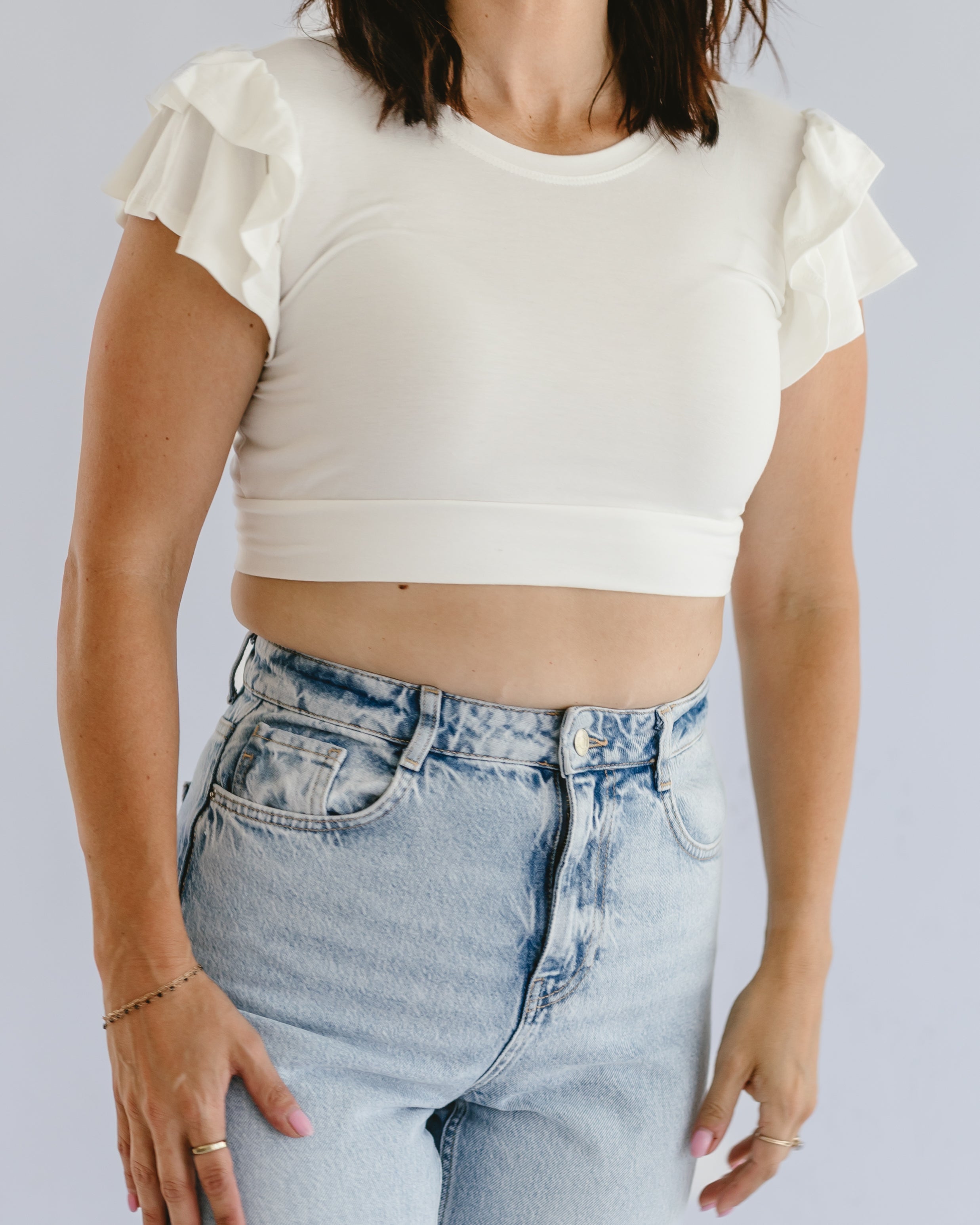 Ruffle Sleeve Halftee - P's One-Stop Shop 