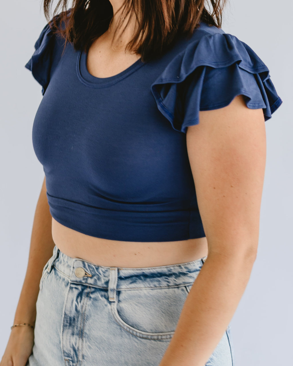 Ruffle Sleeve Halftee - P's One-Stop Shop 