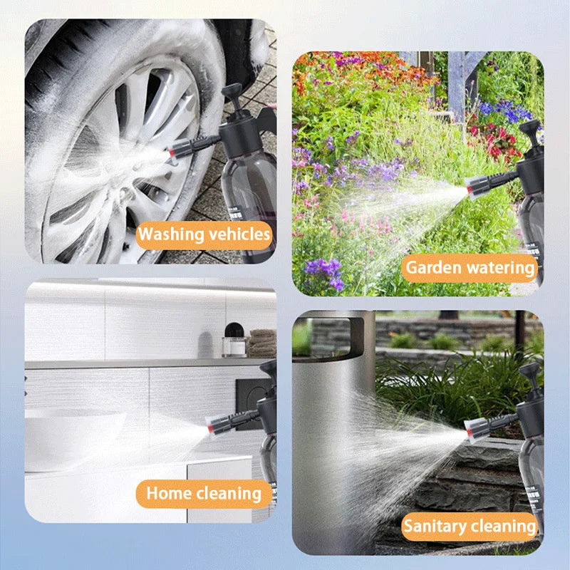 SEAMETAL 2L Car Wash Spray Bottle Foam Sprayer Hand Pump Foam Sprayer Car Air Pressure Spray Washer Auto Window Cleaning Tools - P's One-Stop Shop 