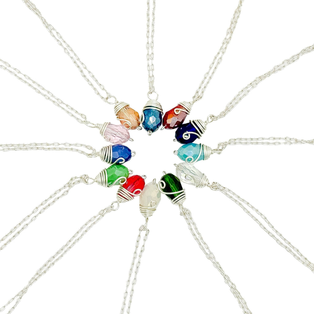 Silver Birthstone necklace - P's One-Stop Shop 