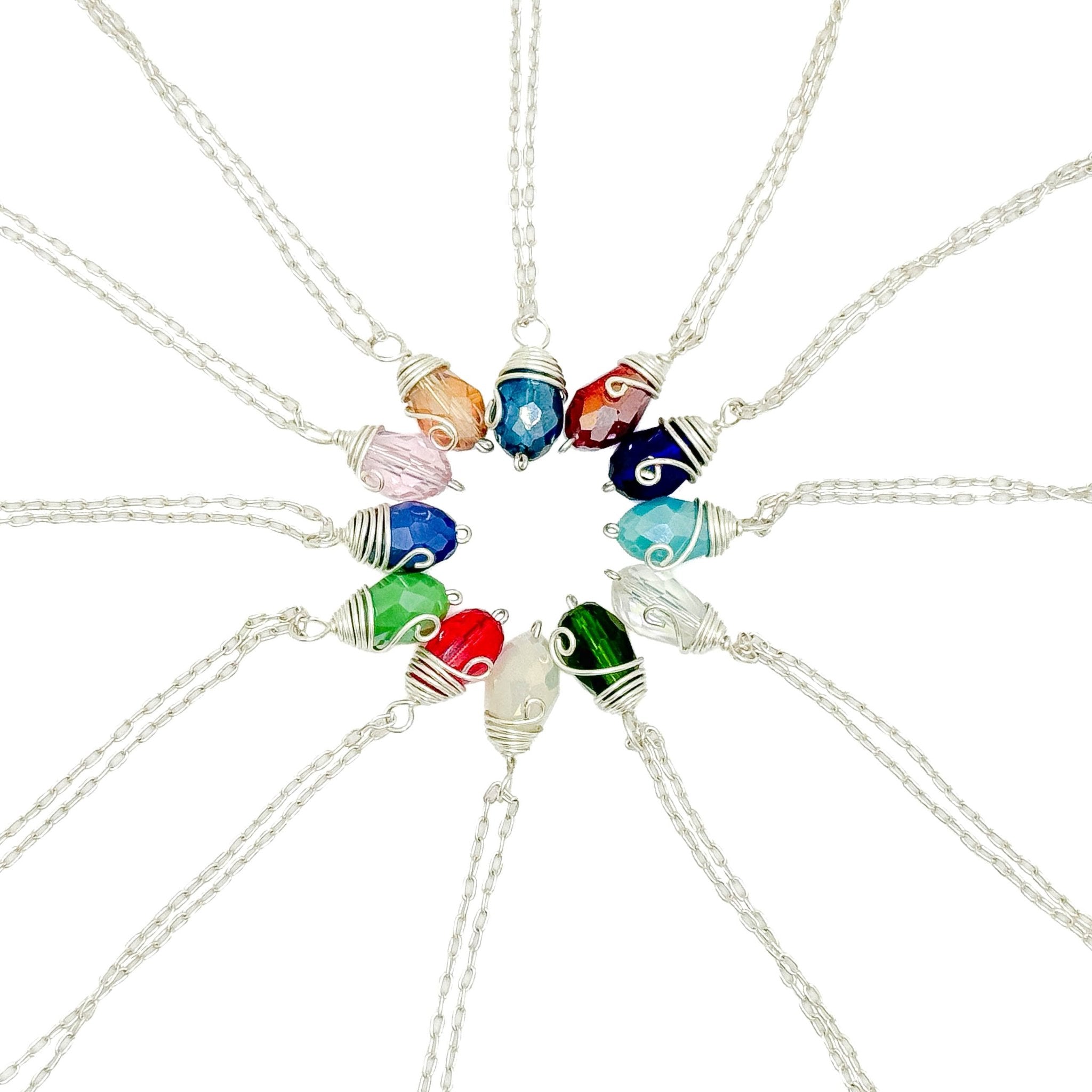 Silver Birthstone necklace - P's One-Stop Shop 