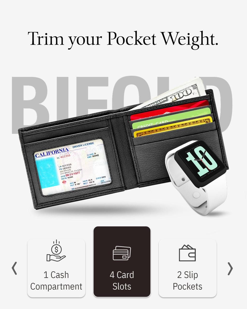 Slim Bifold Wallet With ID Window - P's One-Stop Shop 