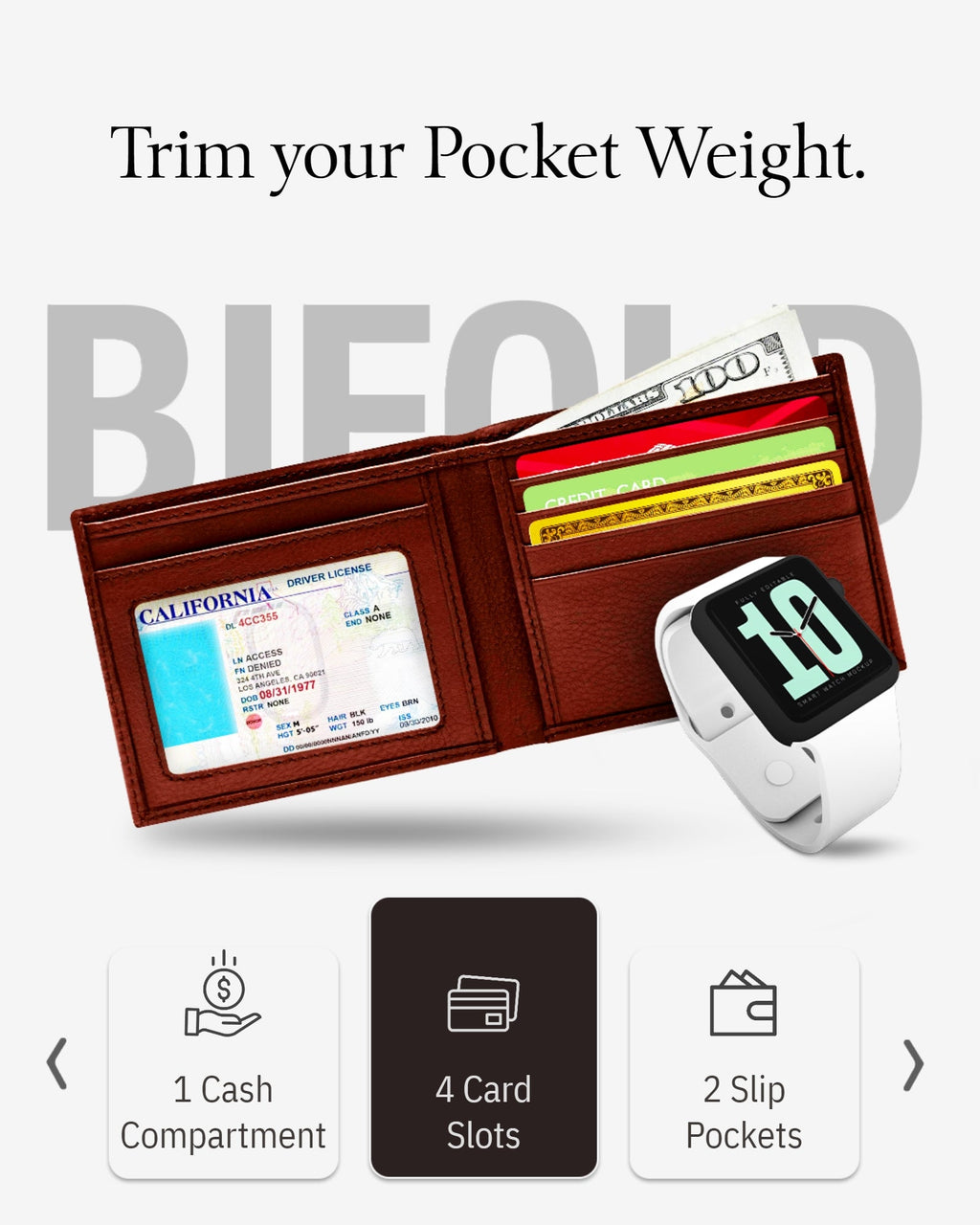Slim Bifold Wallet With ID Window - P's One-Stop Shop 