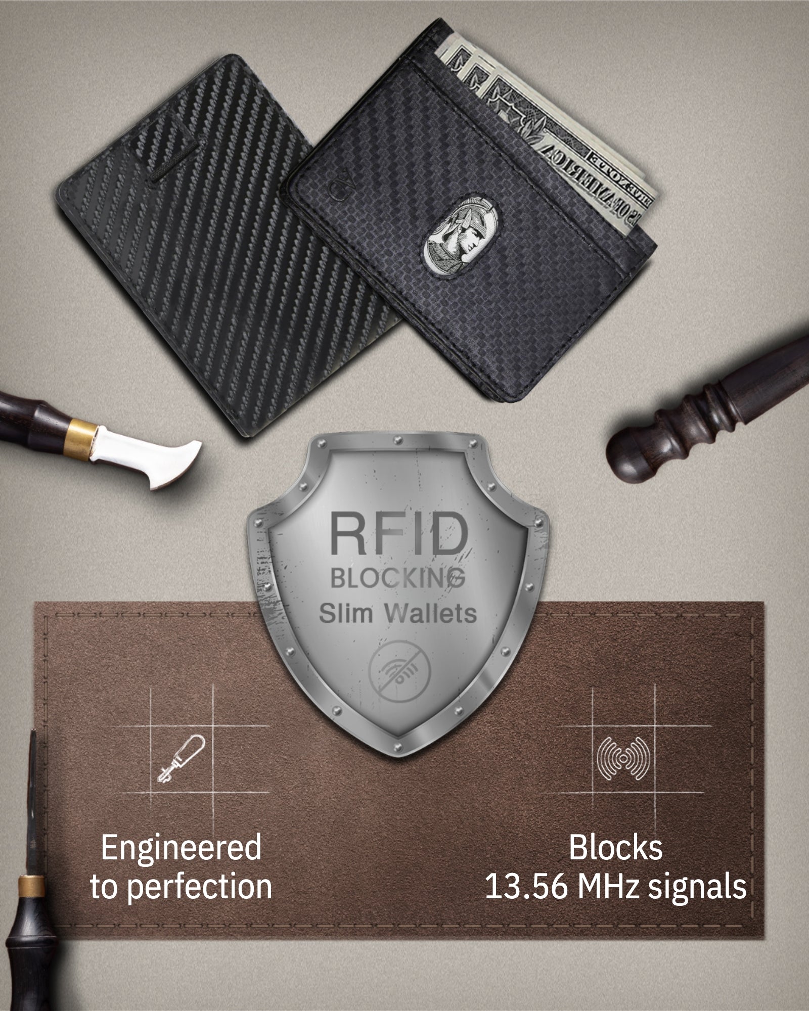 Slim Bifold Wallet With Pull Strap - P's One-Stop Shop 