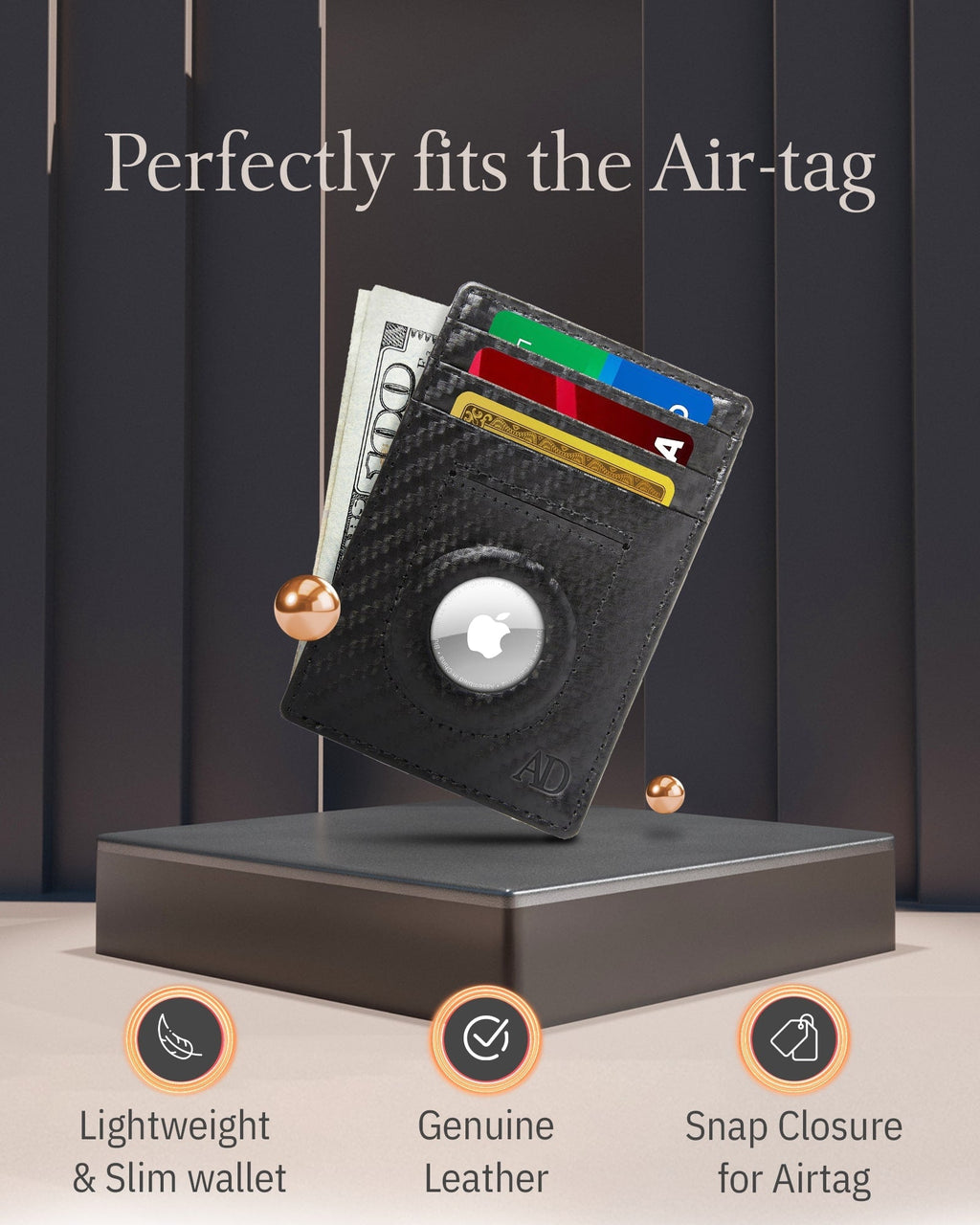 Slim Card Holder With Air Tag Holder - P's One-Stop Shop 