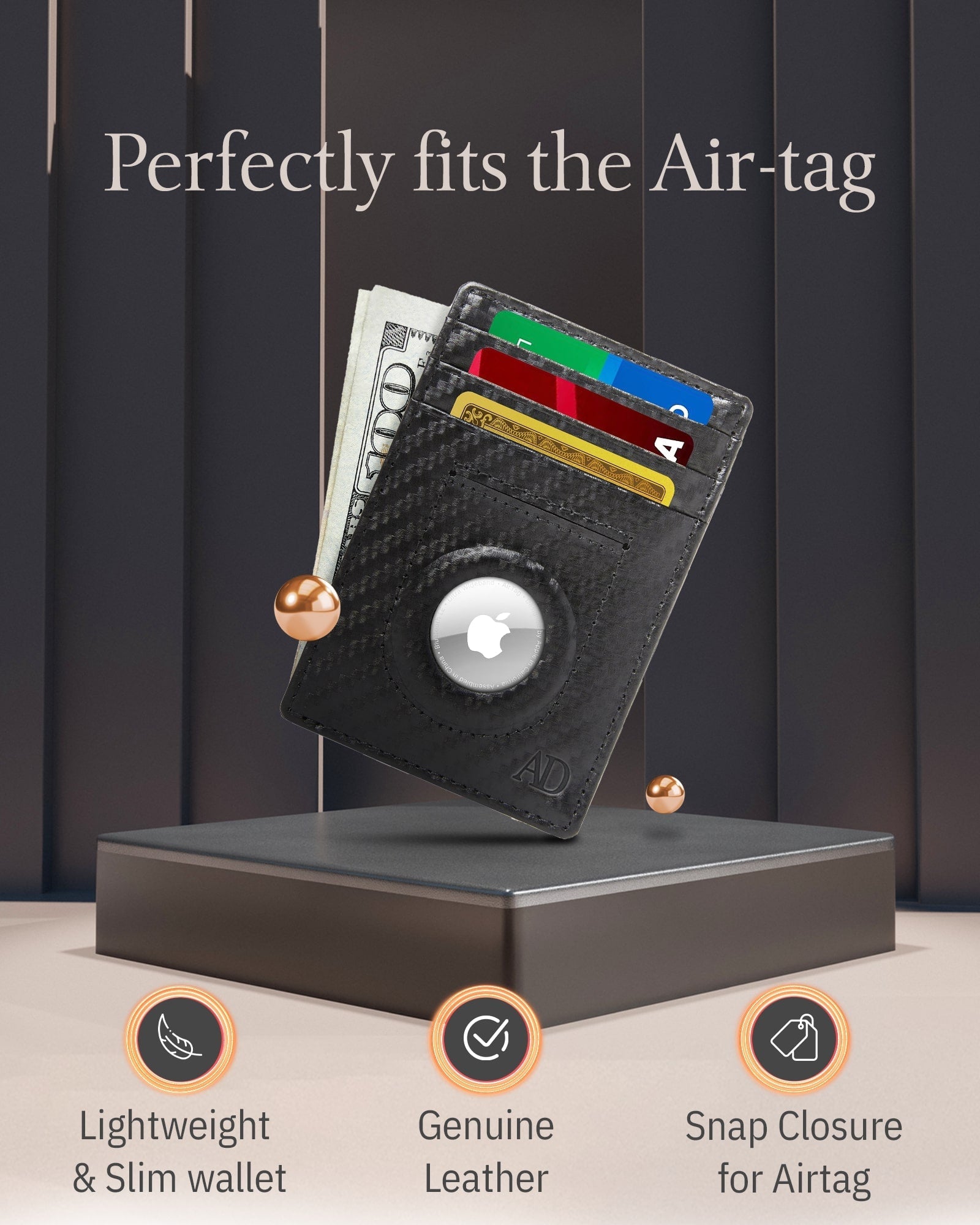 Slim Card Holder With Air Tag Holder - P's One-Stop Shop 