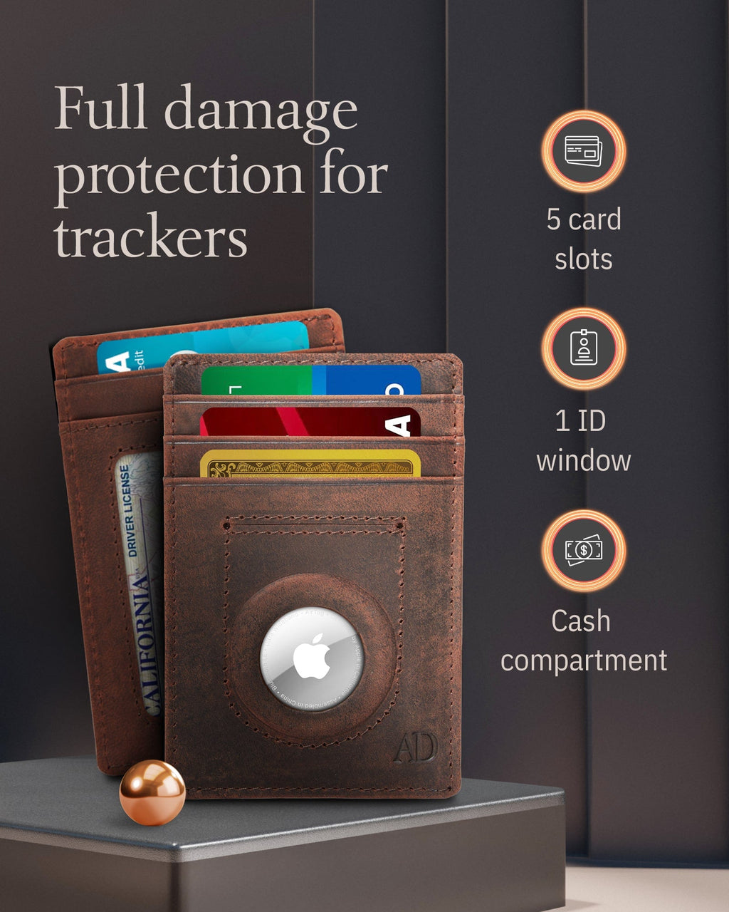 Slim Card Holder With Air Tag Holder - P's One-Stop Shop 