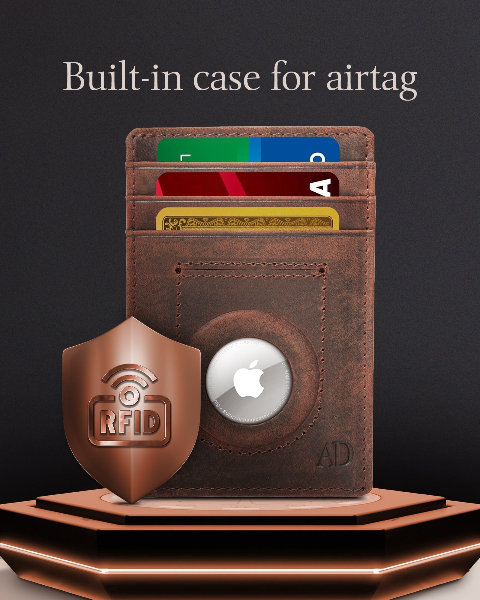 Slim Card Holder With Air Tag Holder - P's One-Stop Shop 