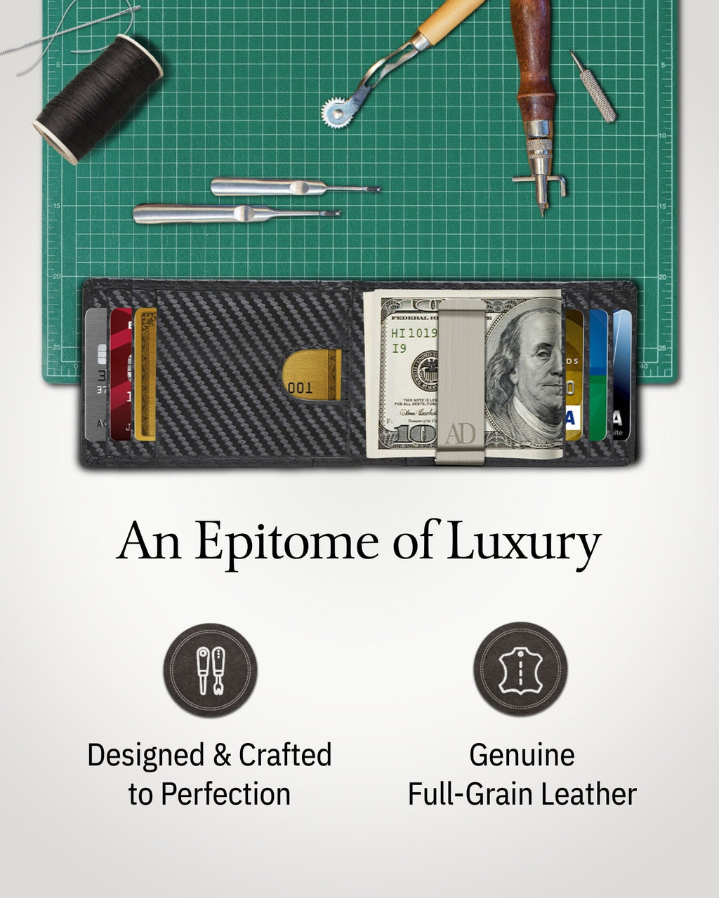 Slim Money Clip Bifold Wallet - P's One-Stop Shop 